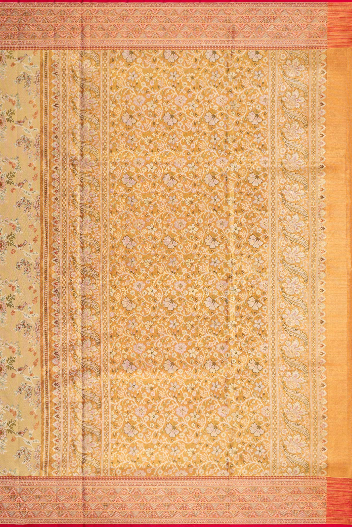 Gold Dual Tone Kanchipuram Tissue Silk Saree - Image 7