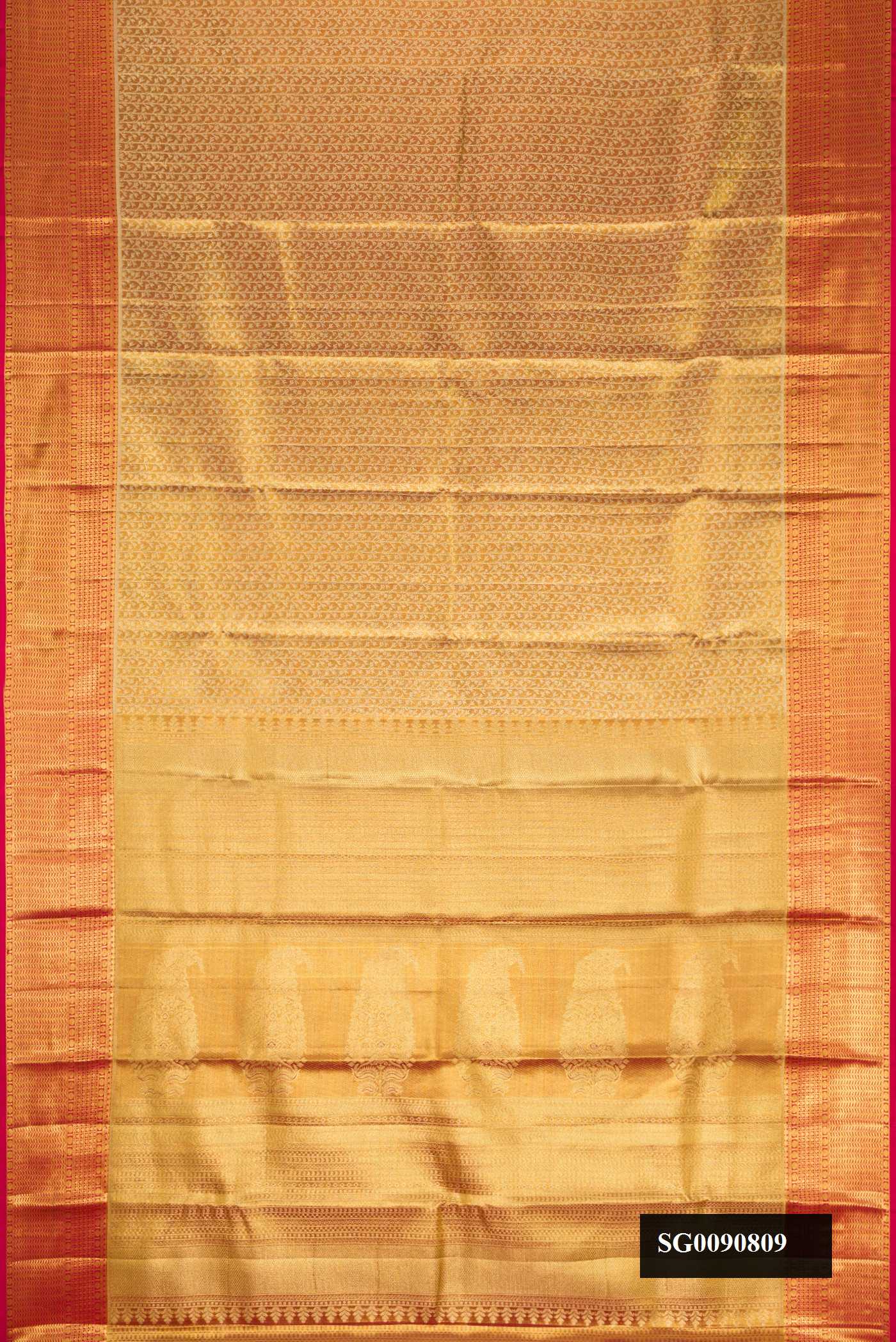 Gold Dual Tone Kanchipuram Tissue Silk Saree