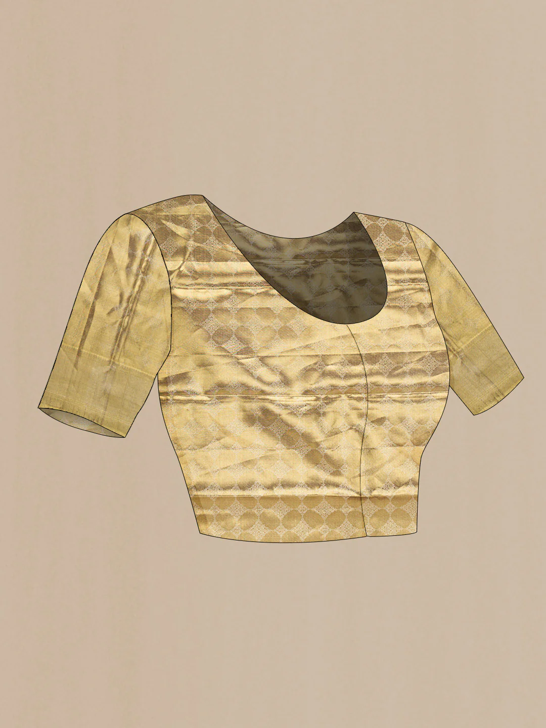 Gold Dual Tone Kanjivaram Tissue Silk Saree - Image 5