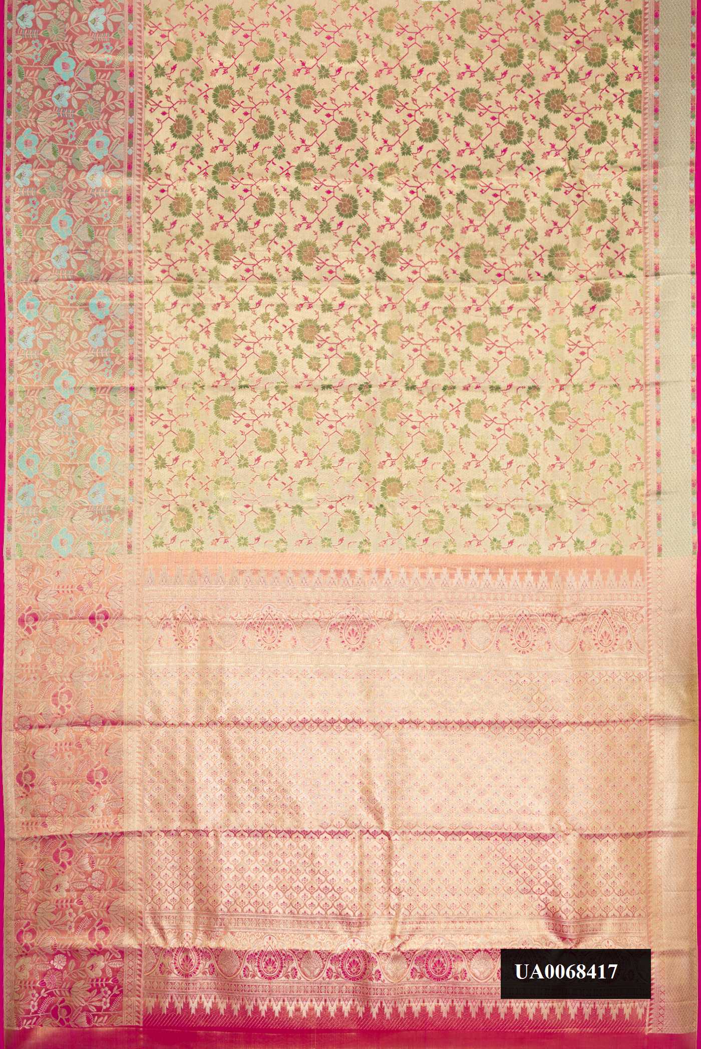 Gold Dual Tone Kanchipuram Tissue Silk Saree