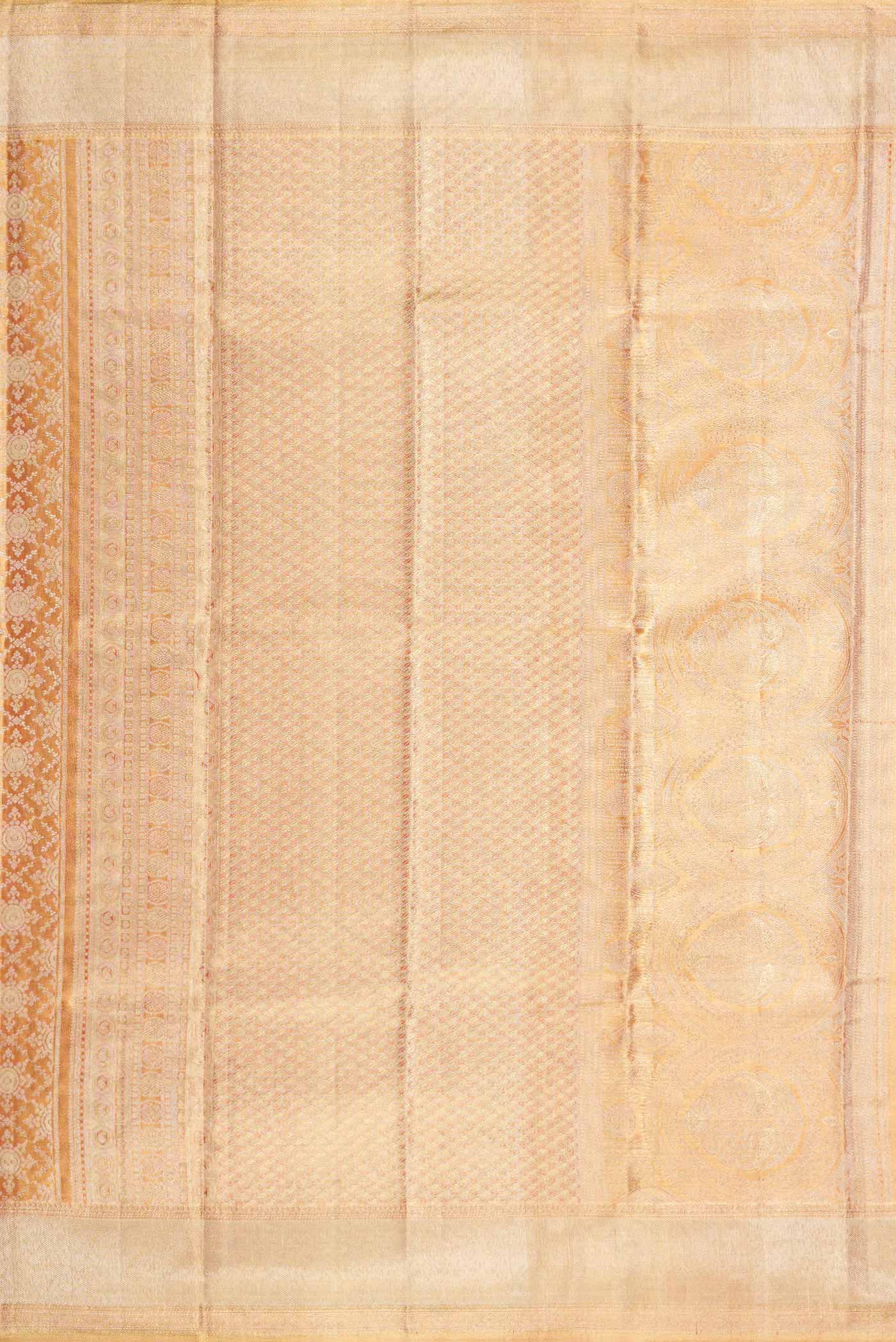 Gold Dual Tone Kanjivaram Tissue Silk Saree - Image 7