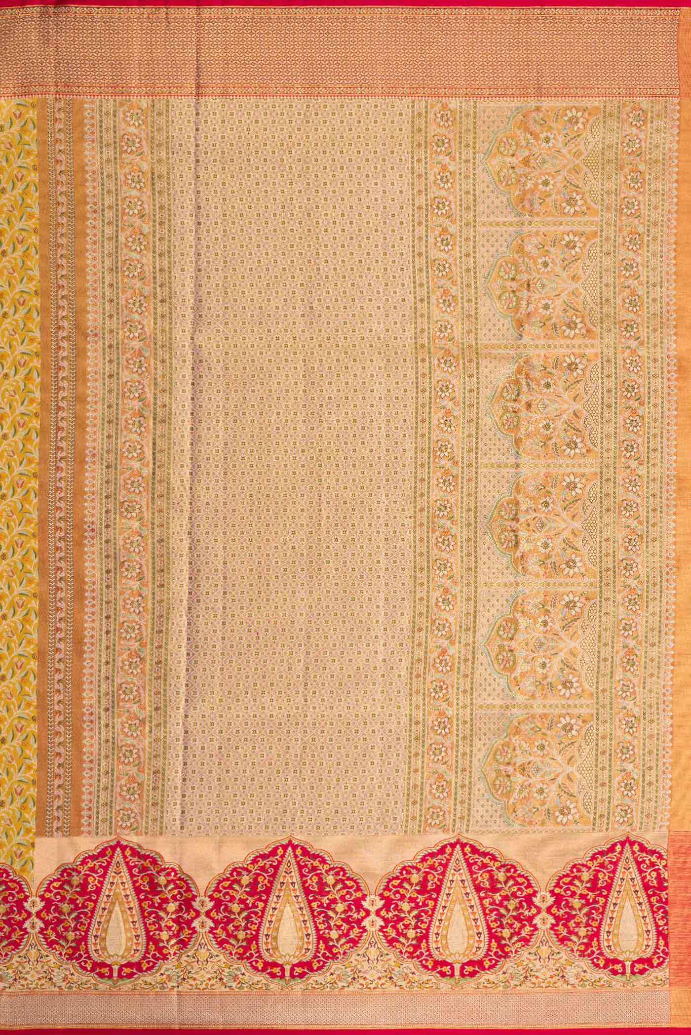 Gold Dual Tone Kanchipuram Tissue Silk Saree - Image 7