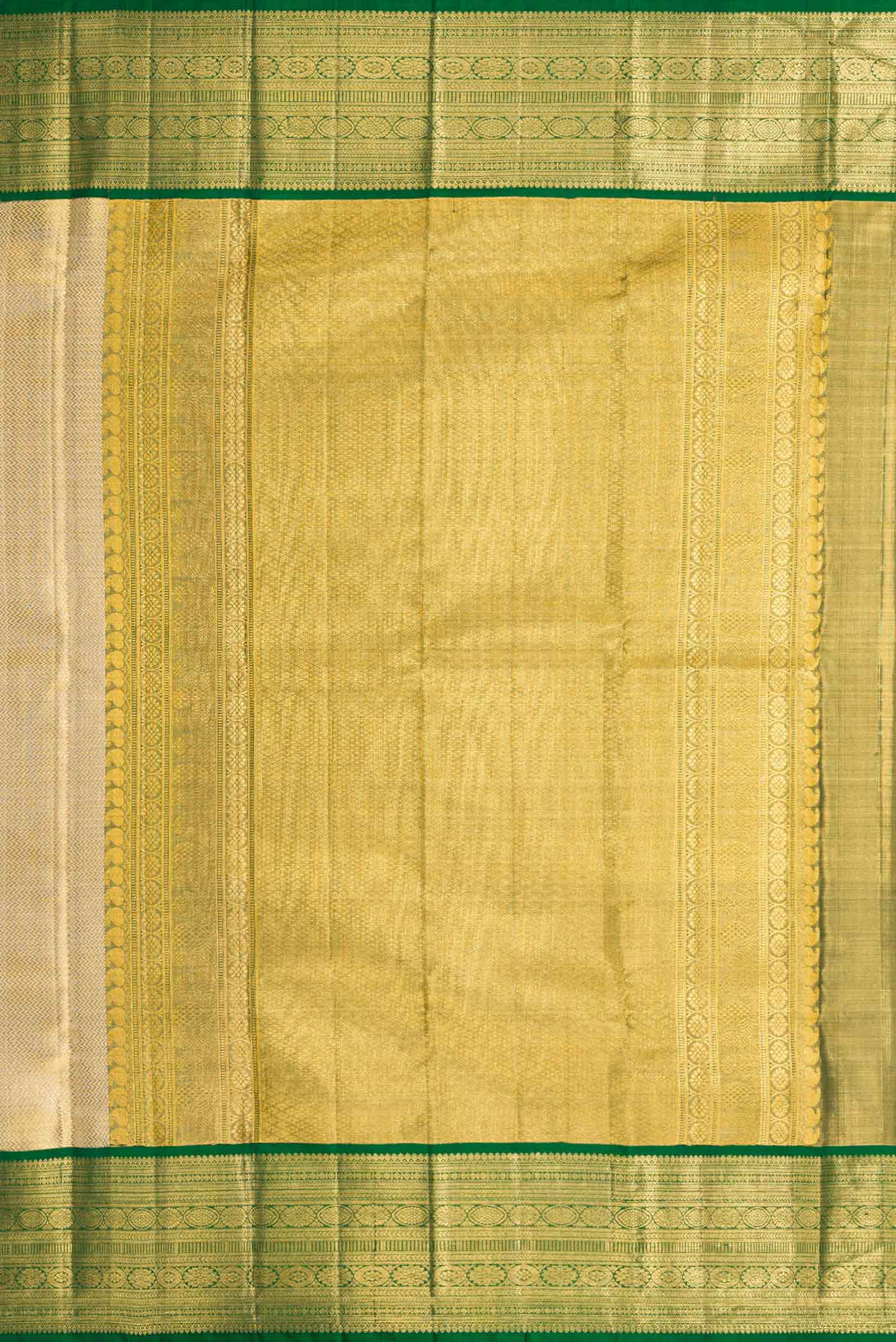 Gold Dual Tone Kanjivaram Tissue Silk Saree - Image 7