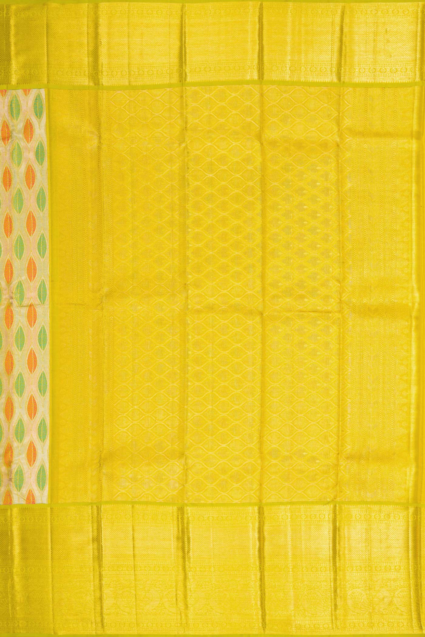 Gold ,Green and Pink Color Kanchipuram Tissue Silk Saree - Image 7