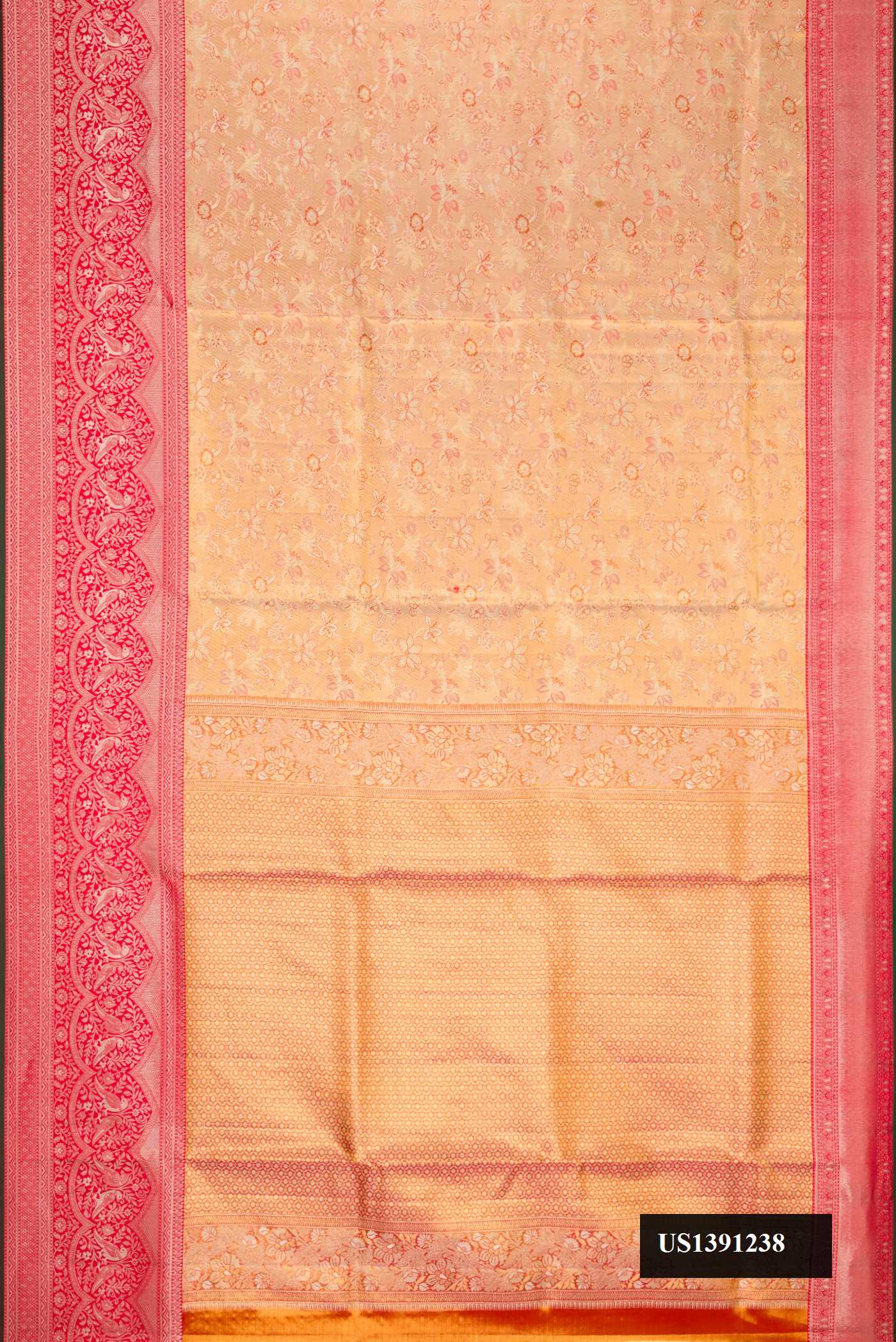 Gold Dual Tone Kanchipuram Tissue Silk Saree