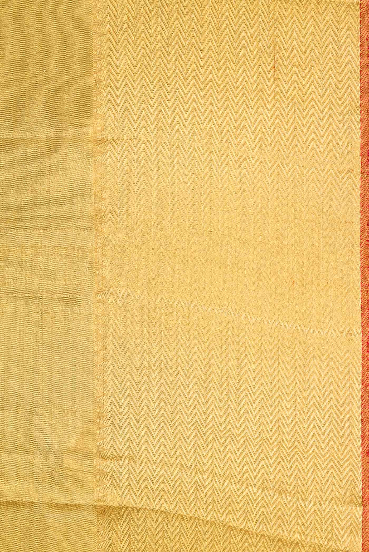 Pure Silk Pure Zari Gold Dual Tone Kanjivaram Tissue Saree - Image 6