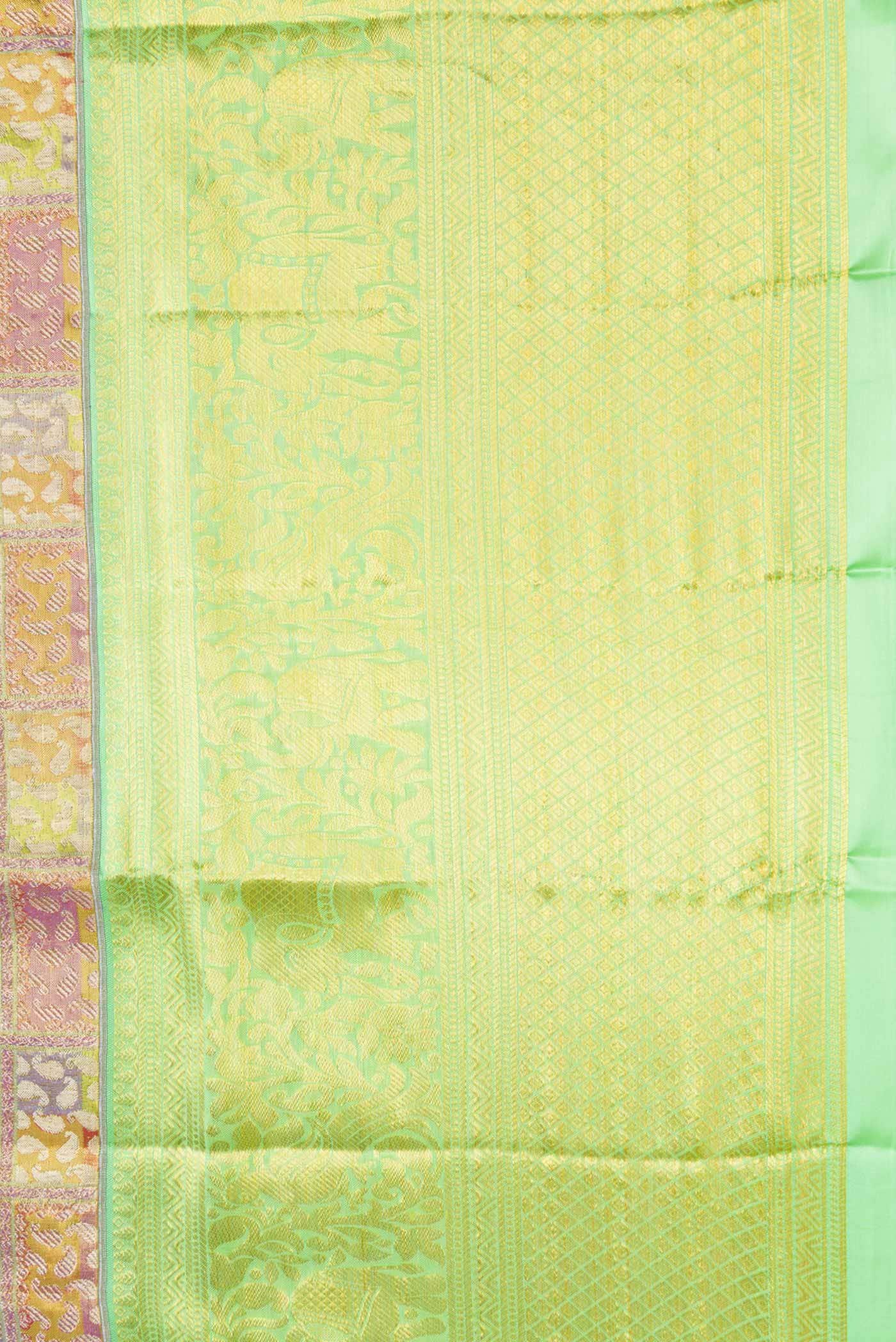 Gold Dual Tone Kanjivaram Tissue Silk Saree - Image 5