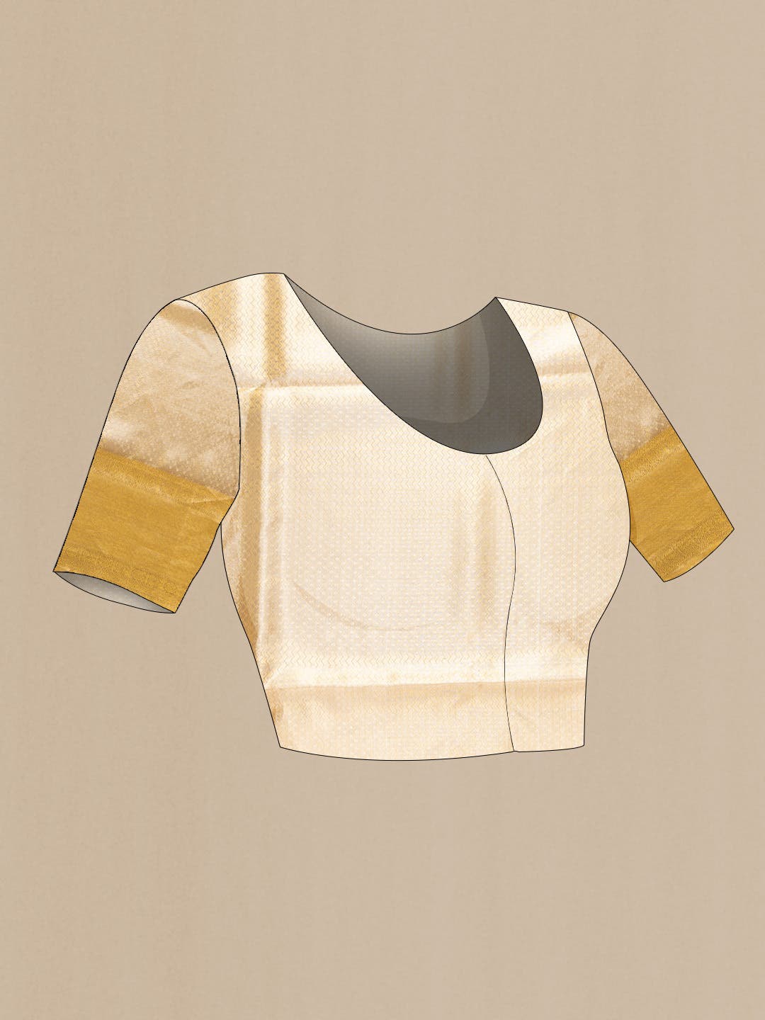 Pure Silk Pure Zari Gold Dual Tone Kanjivaram Tissue Saree - Image 7