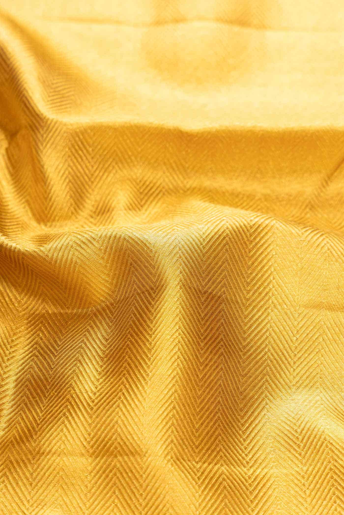 Pure Silk Pure Zari Gold Dual Tone Kanjivaram Tissue Saree - Image 3