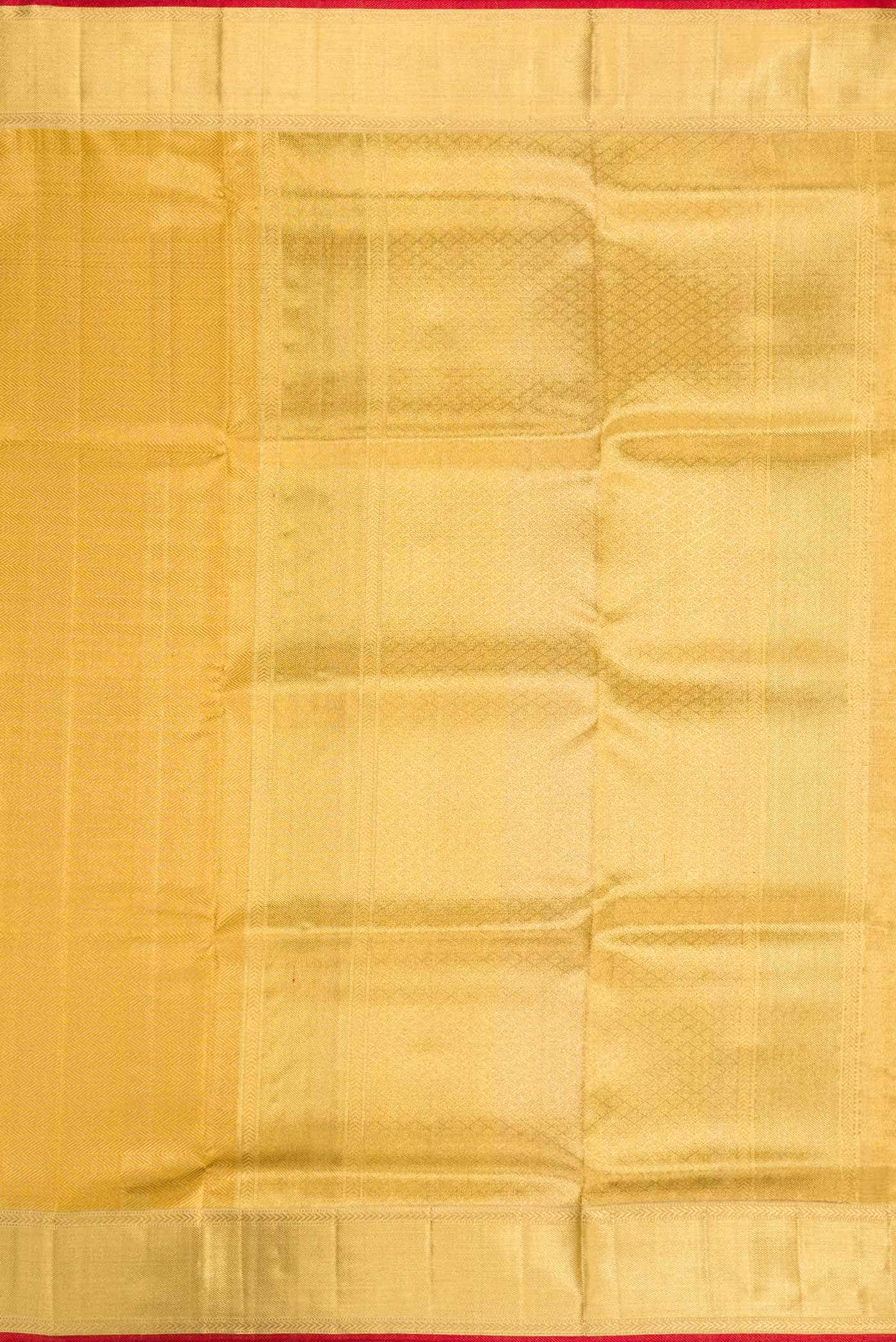 Pure Silk Pure Zari Gold Dual Tone Kanjivaram Tissue Saree - Image 5