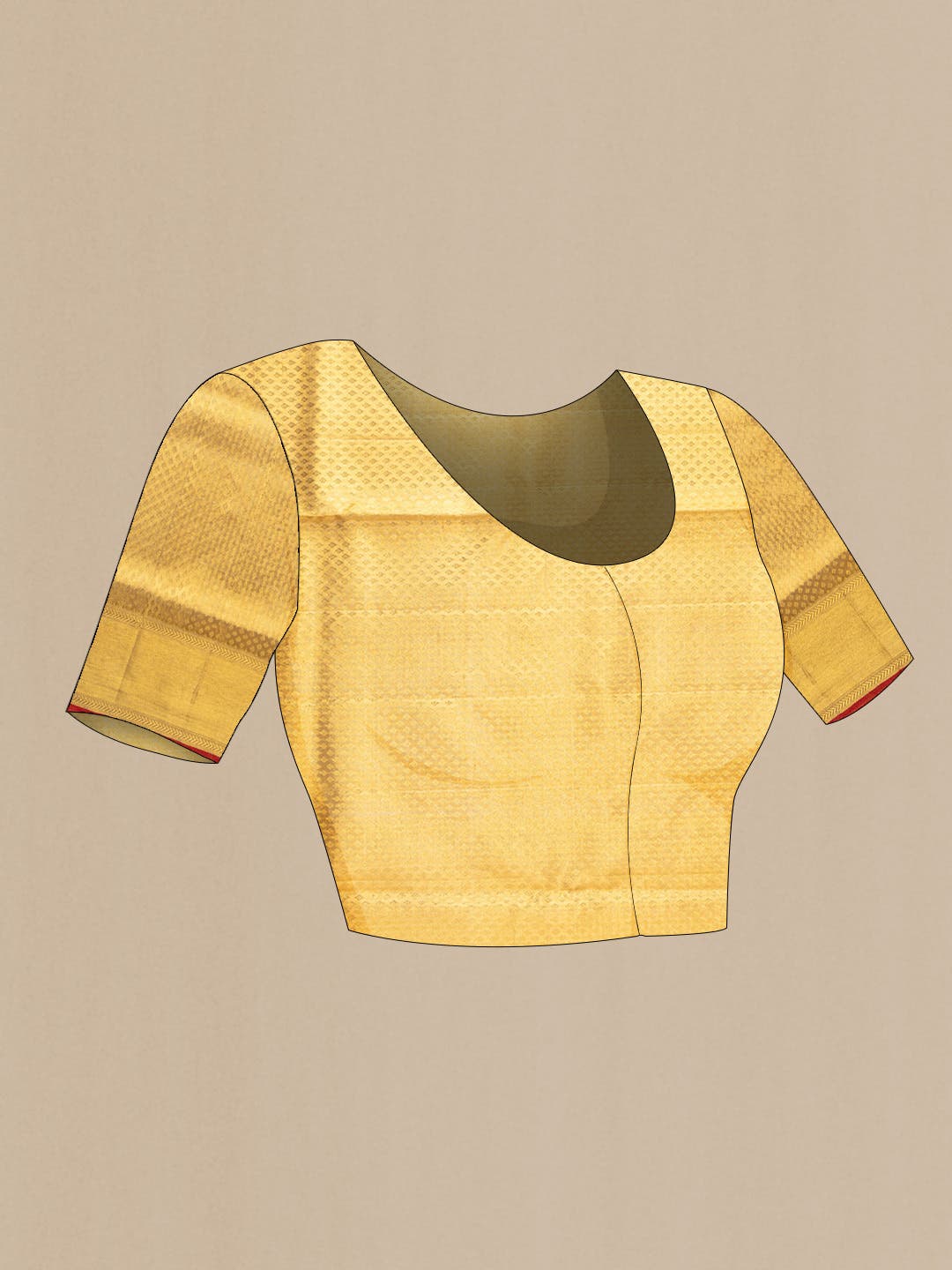 Pure Silk Pure Zari Gold Dual Tone Kanjivaram Tissue Saree - Image 7