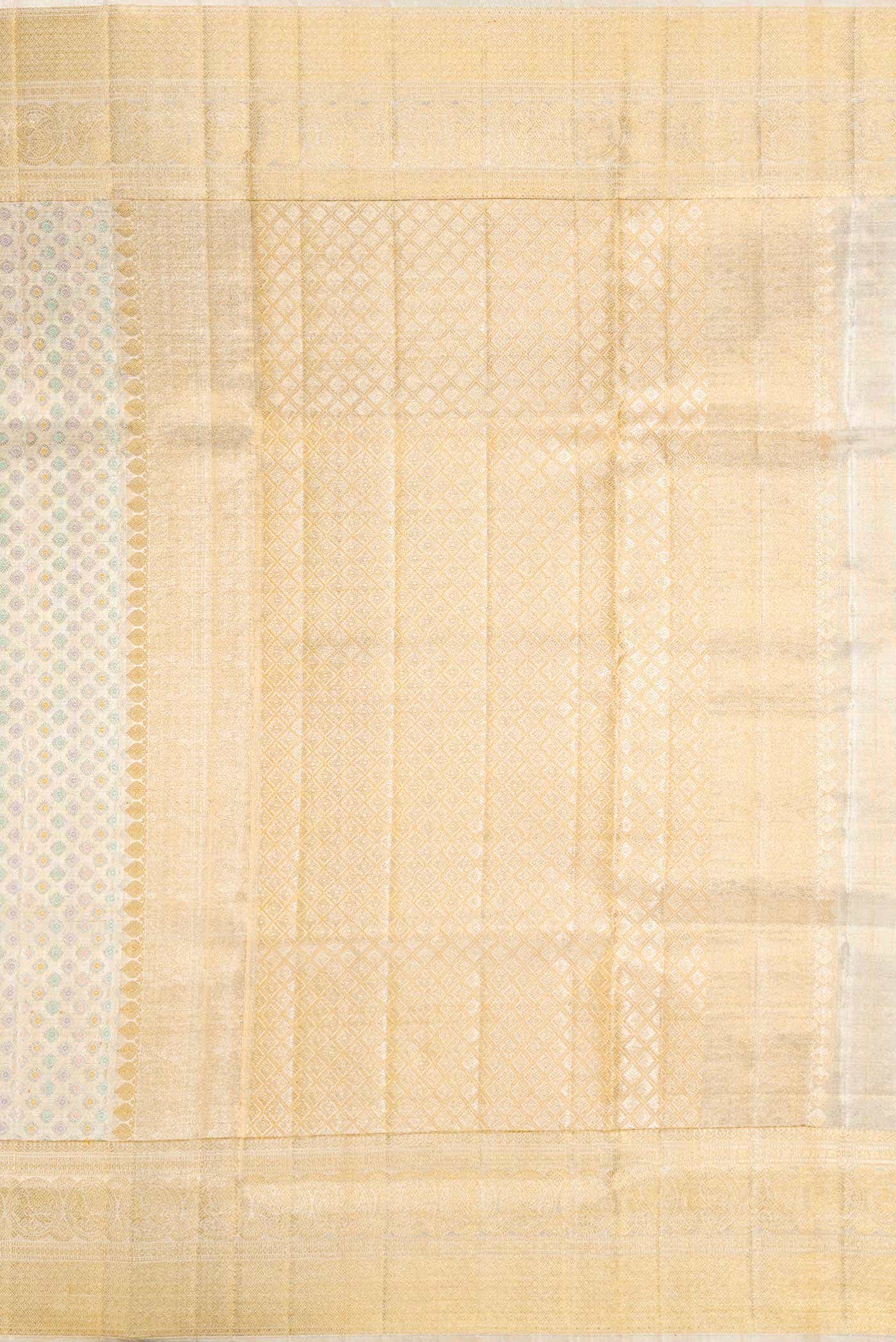 Gold Dual Tone Kanjivaram Tissue Silk Saree - Image 5
