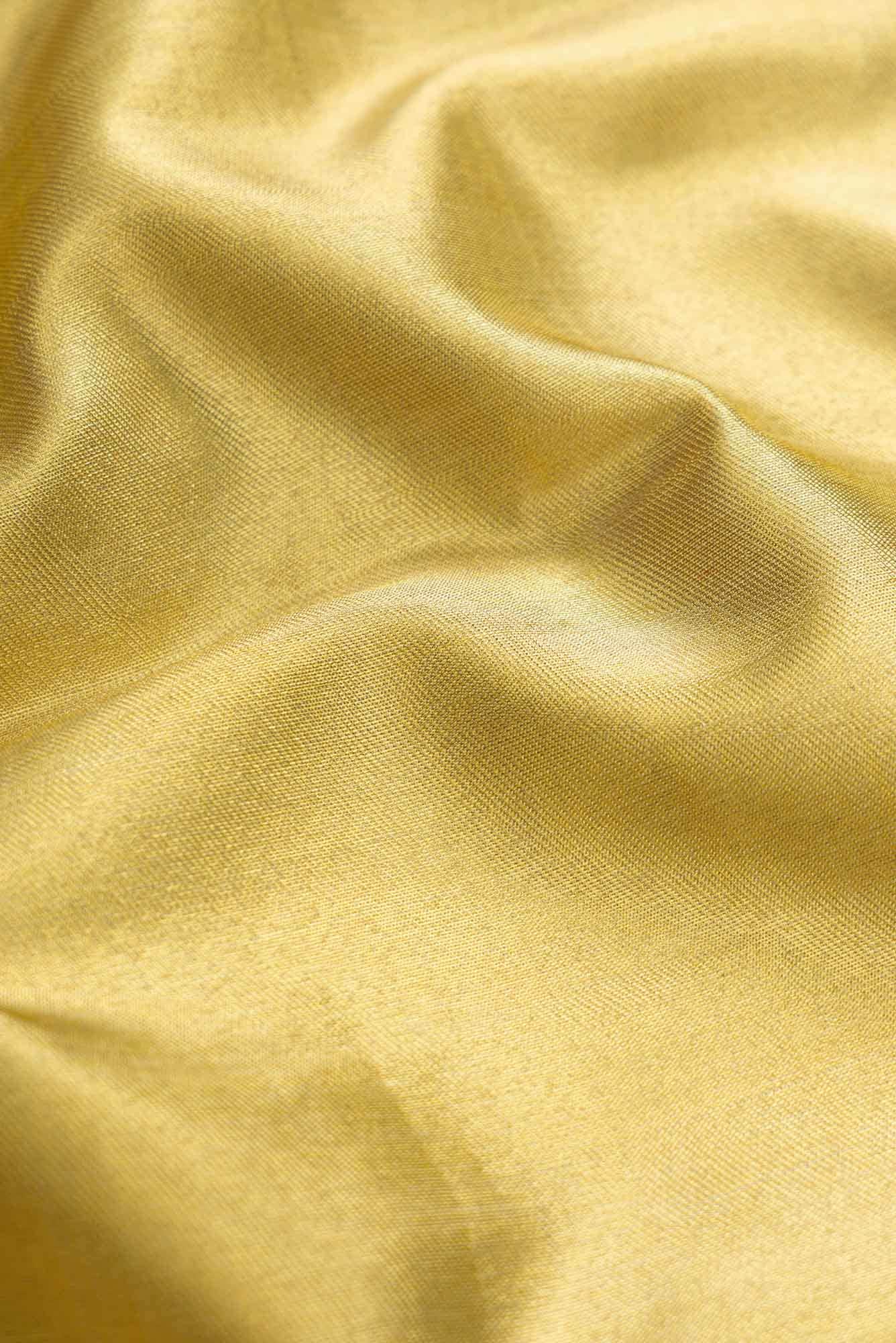 Gold Dual Tone Kanjivaram Tissue Silk Saree - Image 3