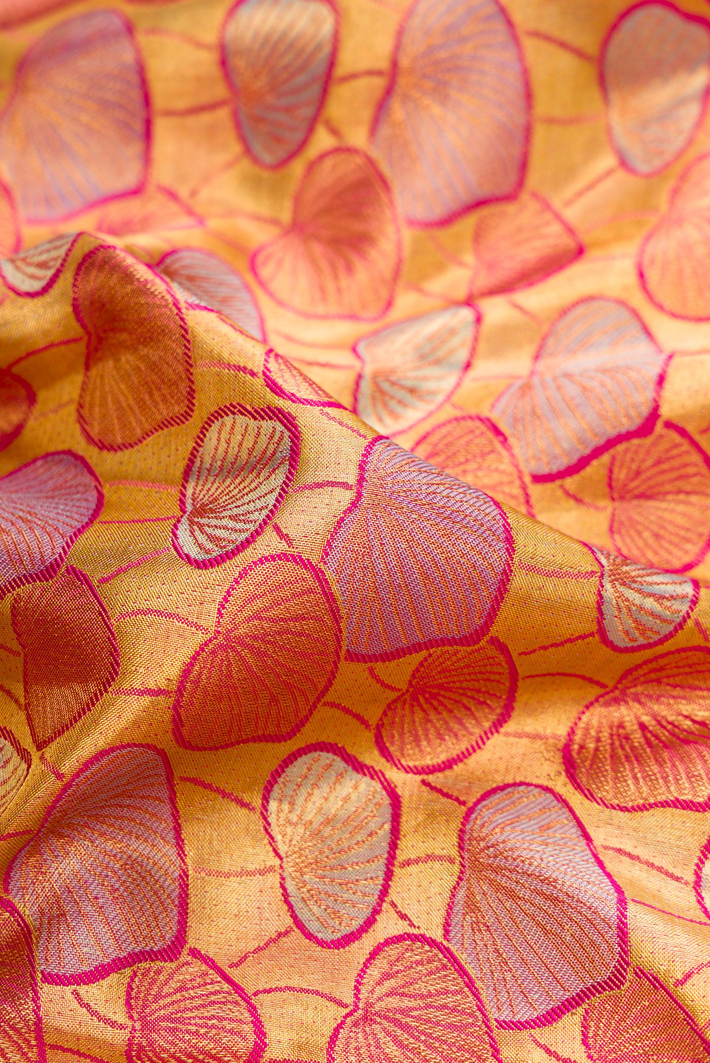 Gold Dual Tone Kanchipuram Tissue Silk Saree - Image 2