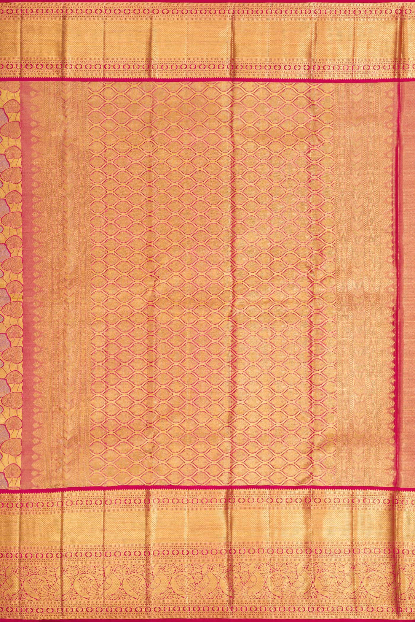 Gold Dual Tone Kanchipuram Tissue Silk Saree - Image 7