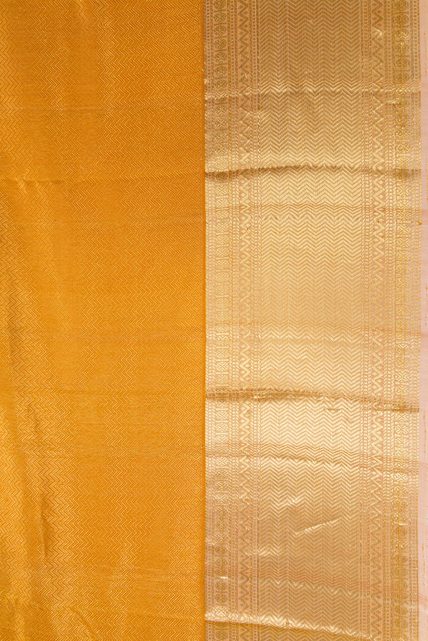Yellow Kanjivaram Silk Saree - Image 3