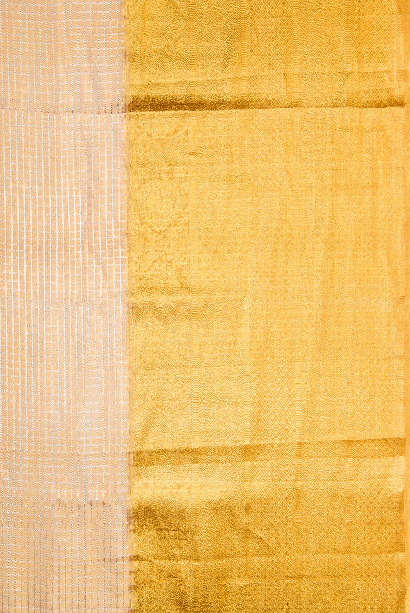Sandal Dual Tone Kanjivaram Tissue Silk Saree - Image 3