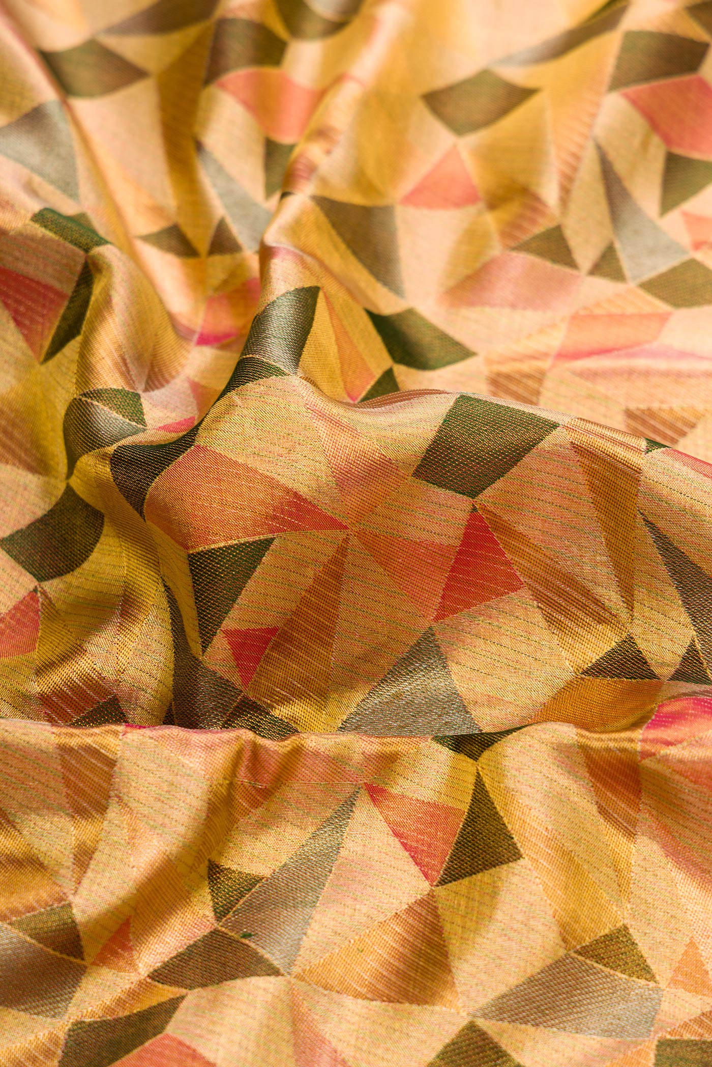 Gold Dual Tone Kanjivaram Tissue Silk Saree - Image 2