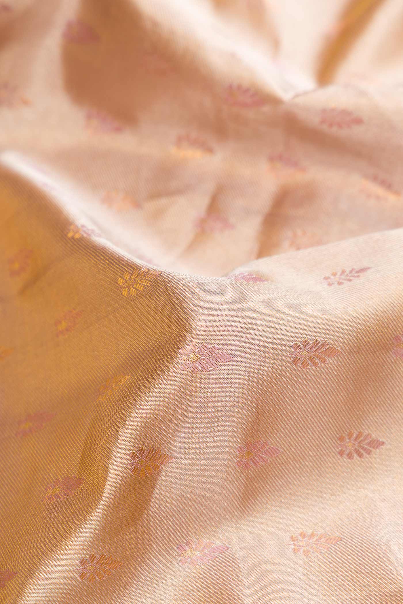 Gold Dual Tone Kanjivaram Tissue Silk Saree - Image 2