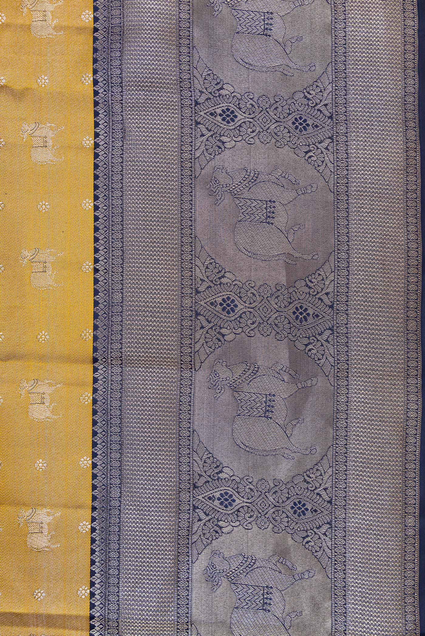 Mehandi Green Dual Tone Kanjivaram Tissue Silk Saree - Image 3