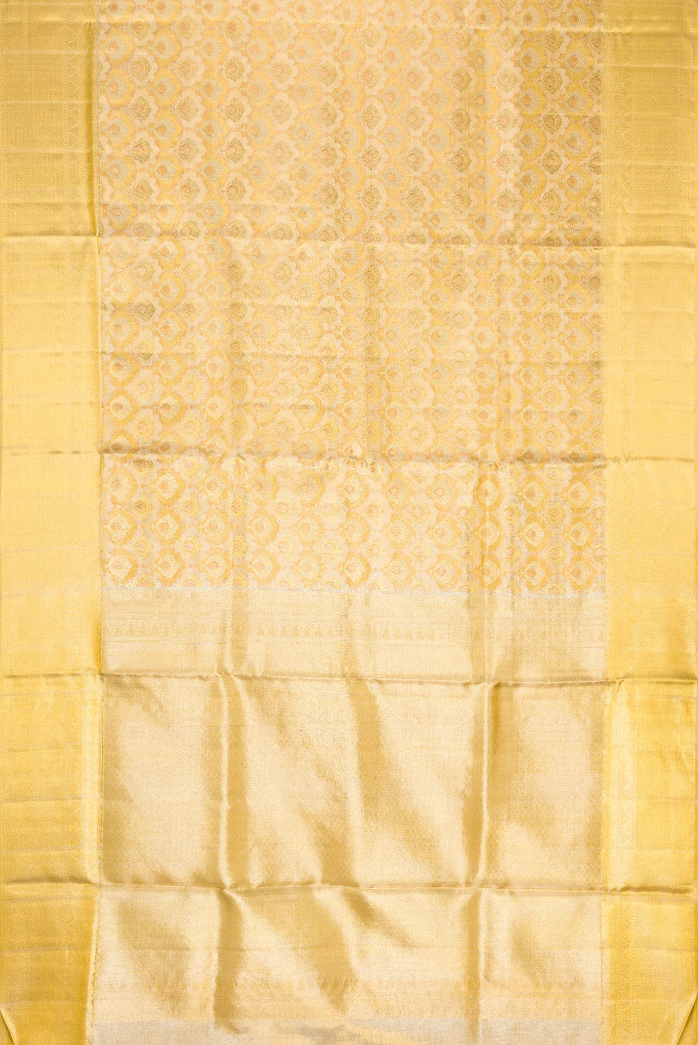 Gold Dual Tone Kanjivaram Tissue Silk Saree - Image 6