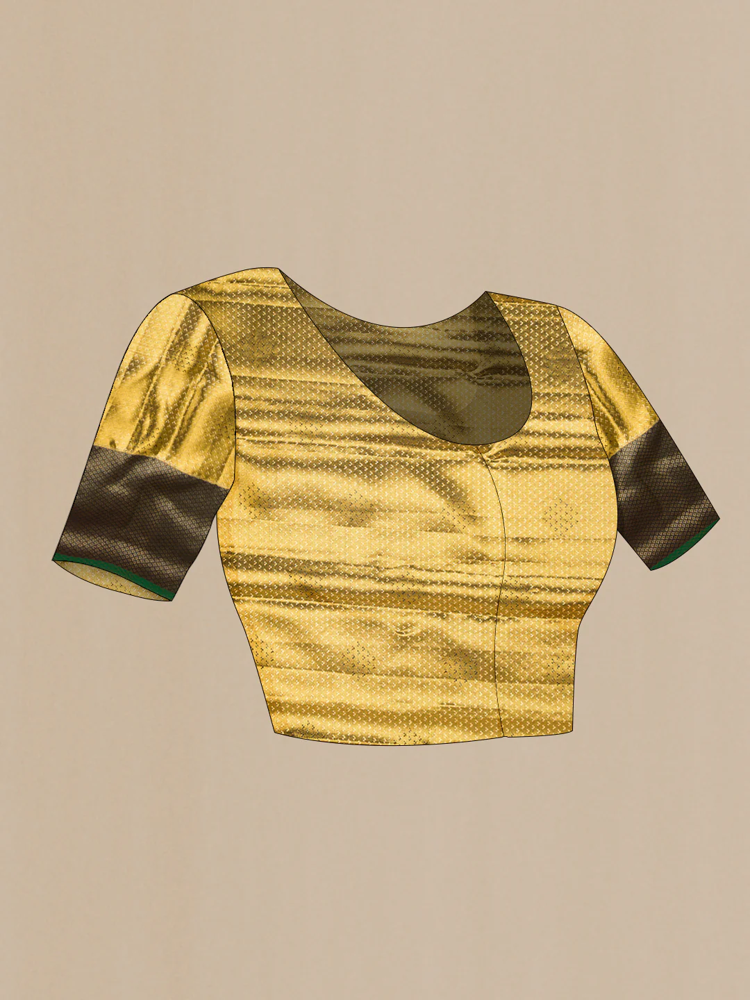 Gold Dual Tone Kanjivaram Tissue Silk Saree - Image 5