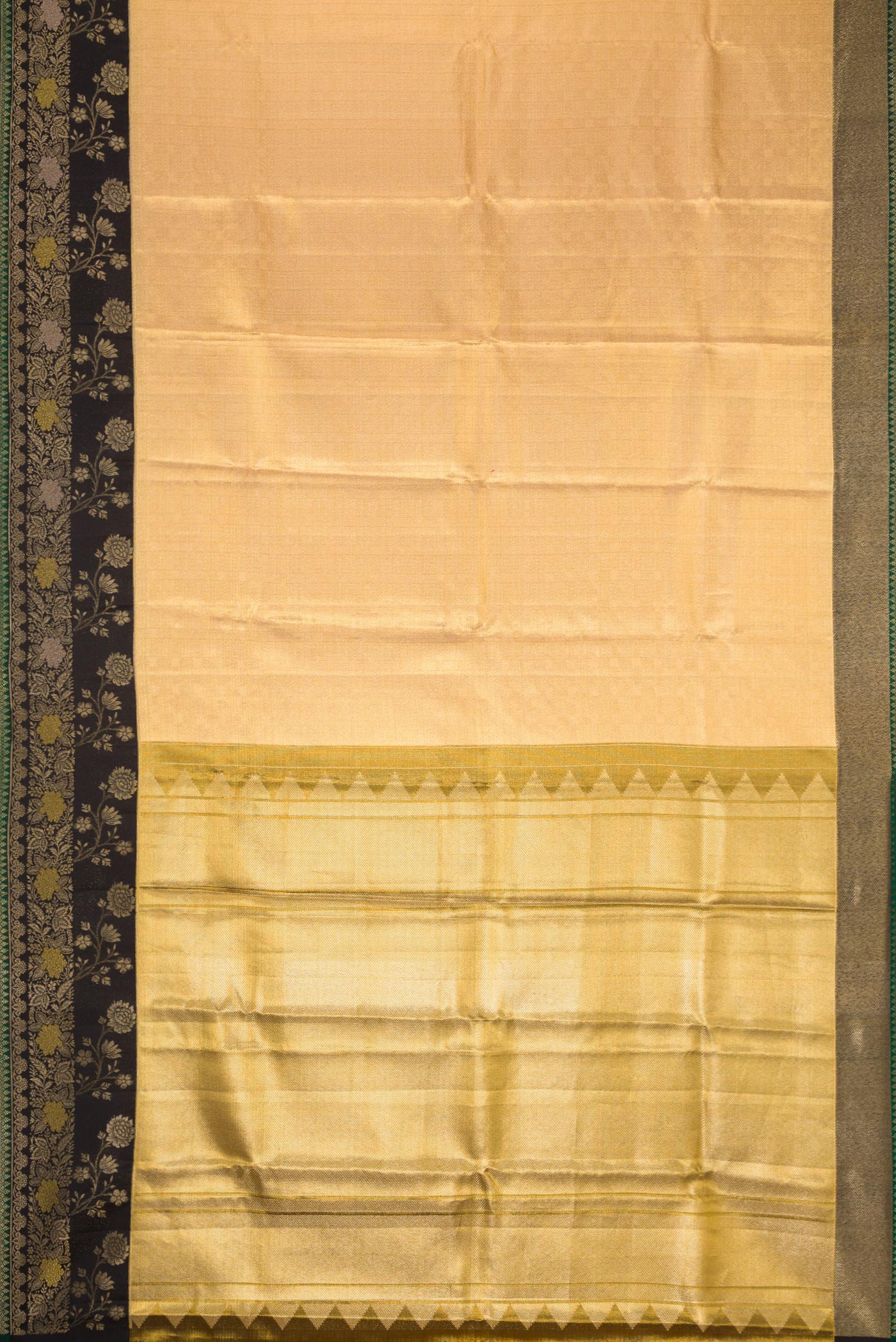 Gold Dual Tone Kanjivaram Tissue Silk Saree - Image 6