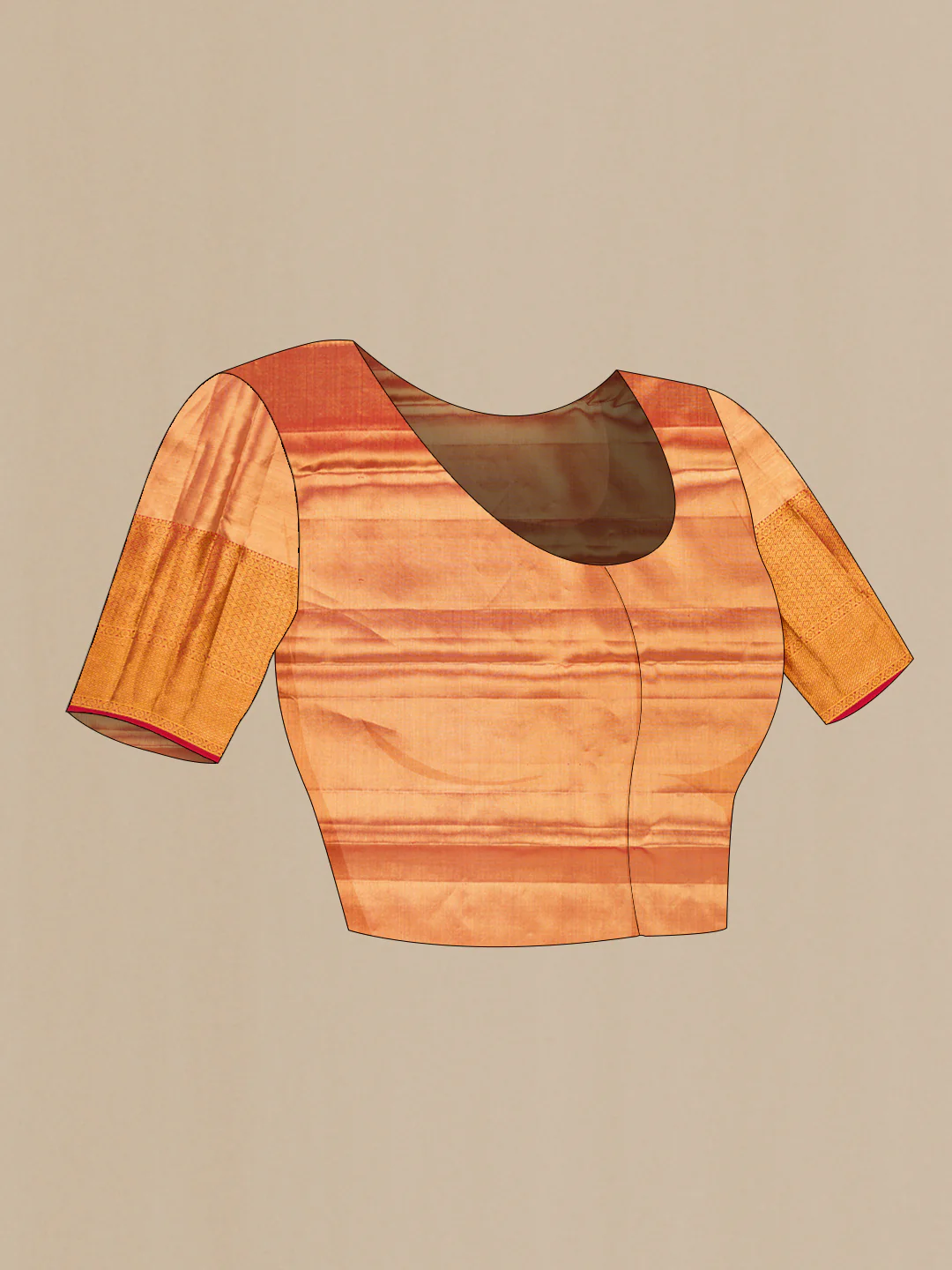 Gold Dual Tone Kanjivaram Tissue Silk Saree - Image 5