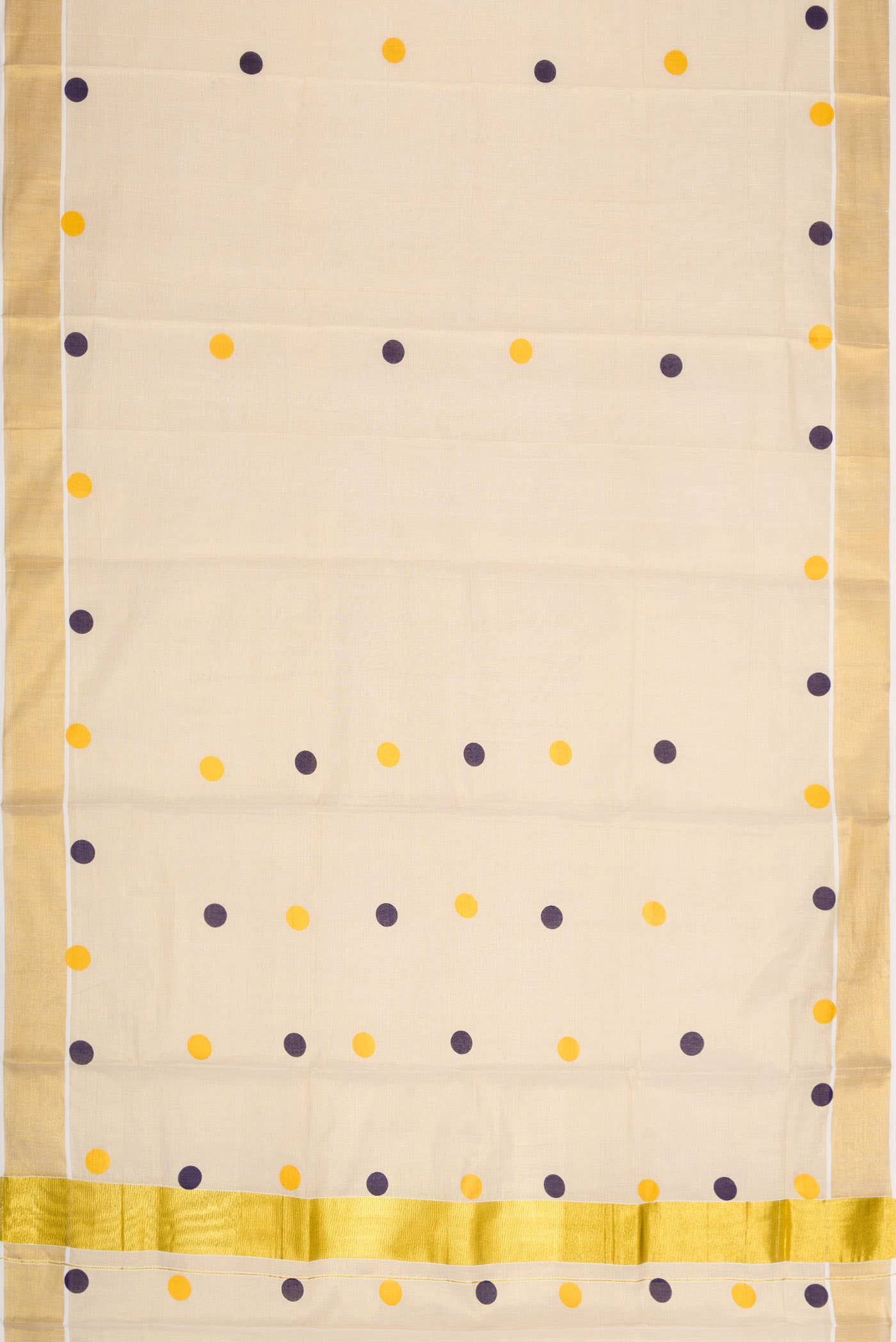 Gold Dual Tone Kerala Cotton Saree - Image 2