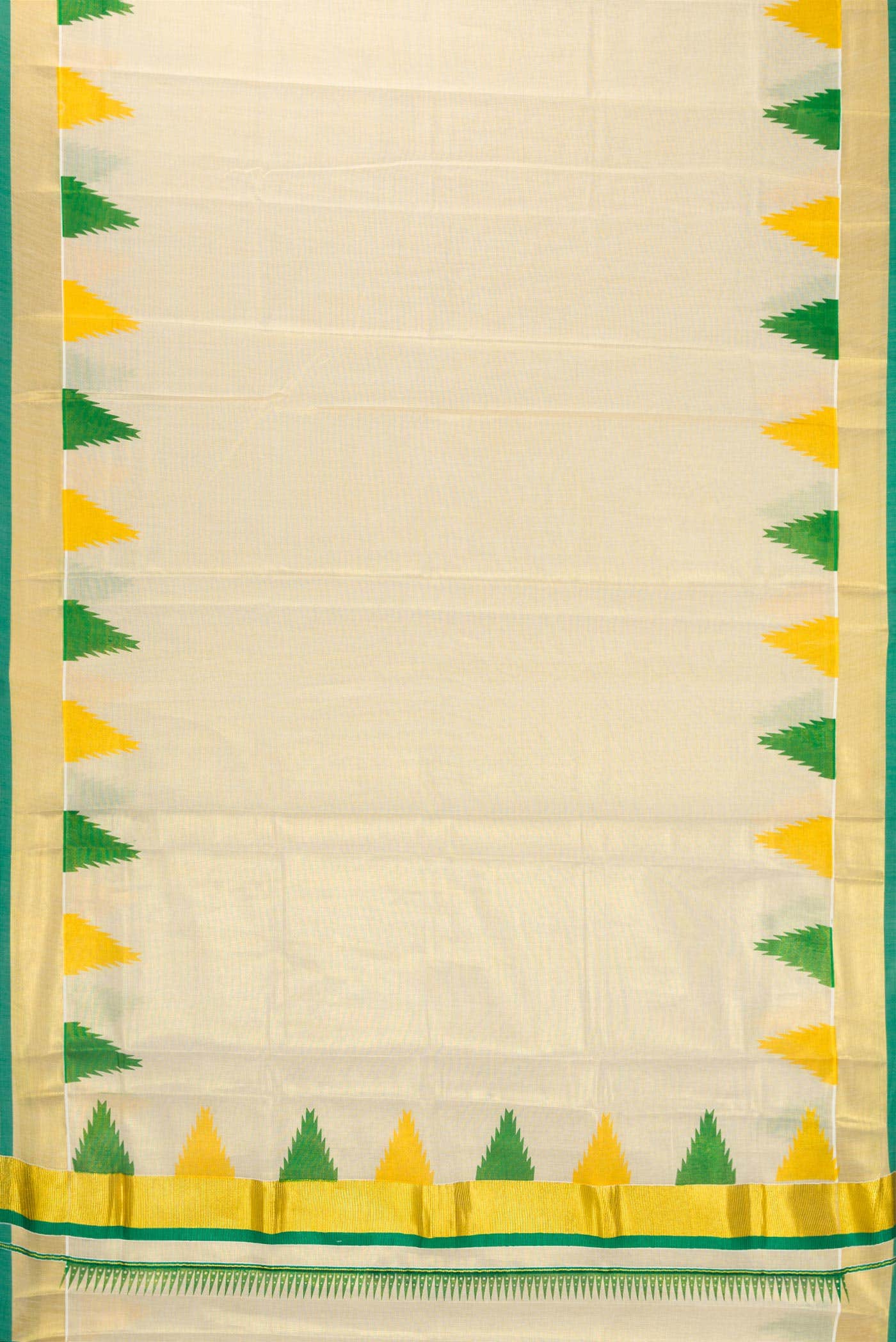 Gold Dual Tone Kerala Cotton Saree - Image 2