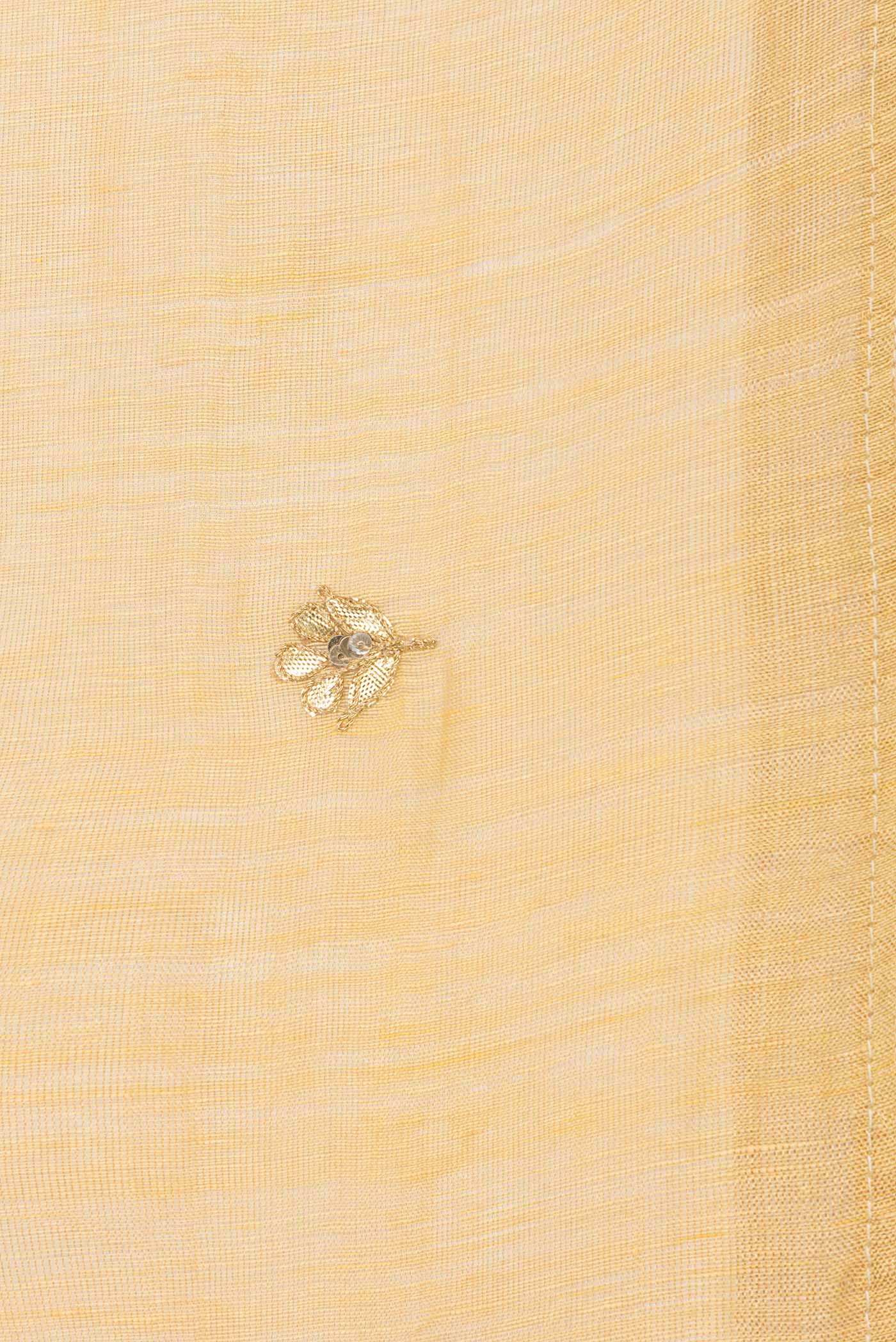 Gold Dual Tone Linen Saree - Image 3