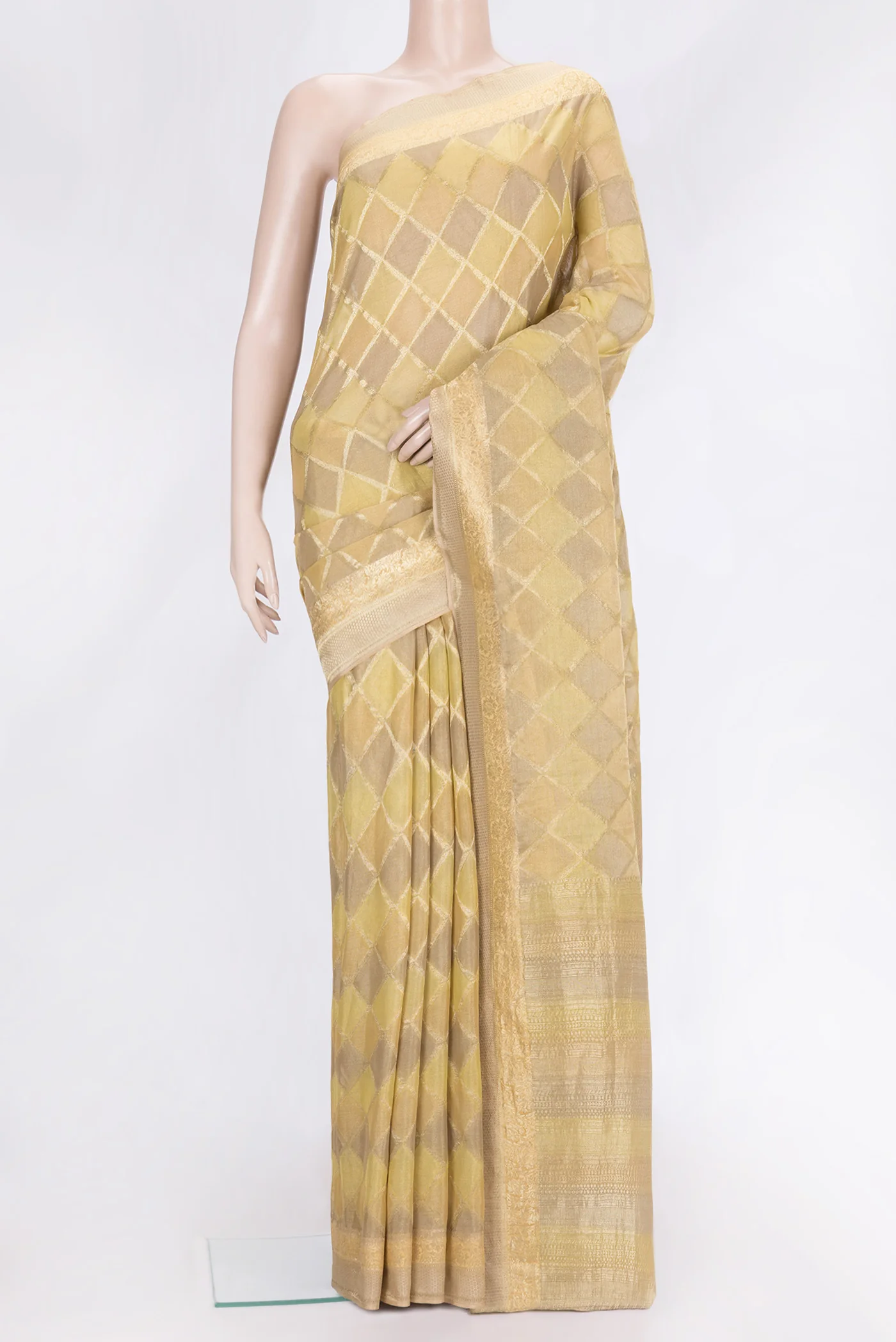 Gold Mysore Georgette Saree