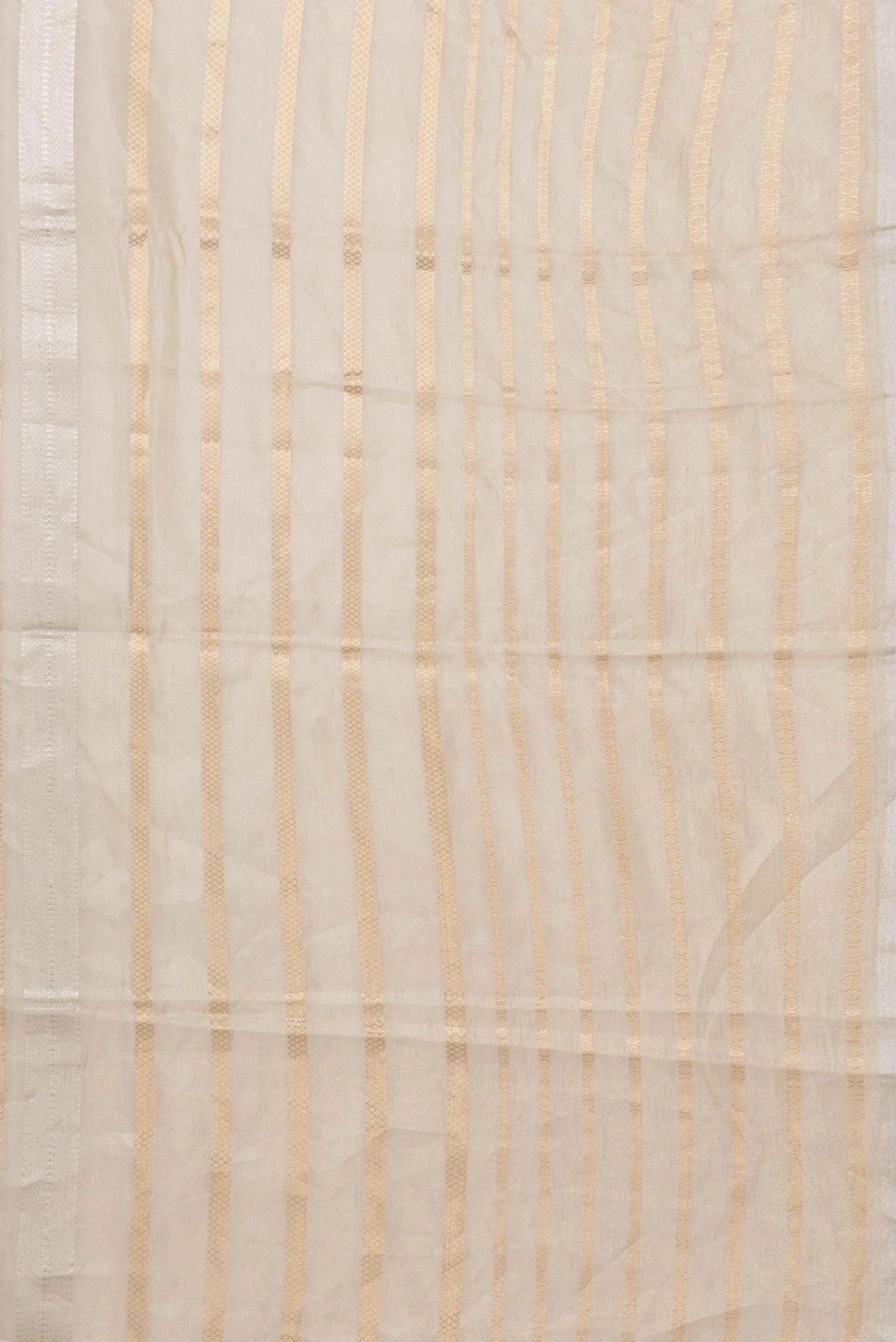 Gold Dual Tone Organza Silk Saree - Image 3