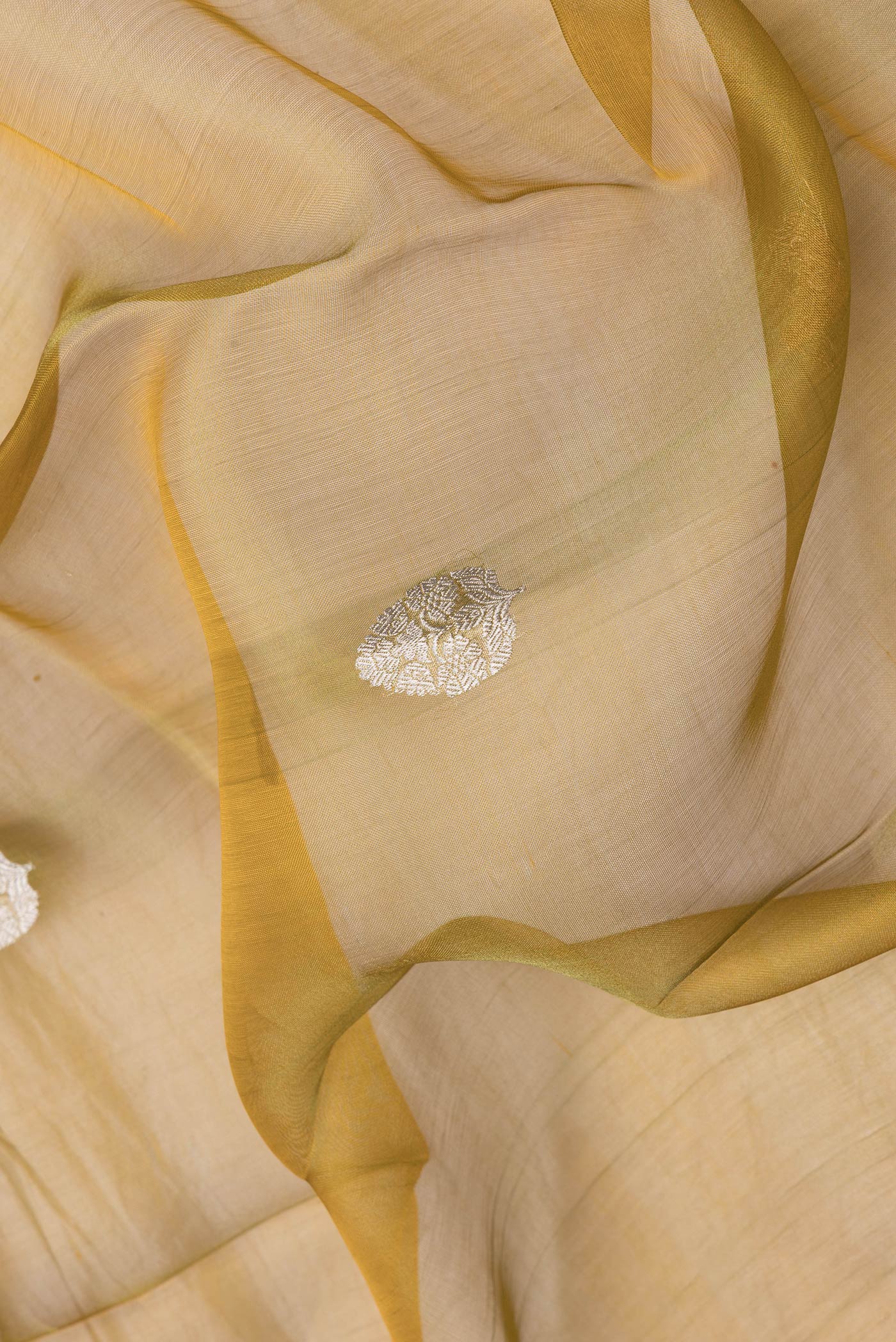Gold Organza Silk Saree - Image 2