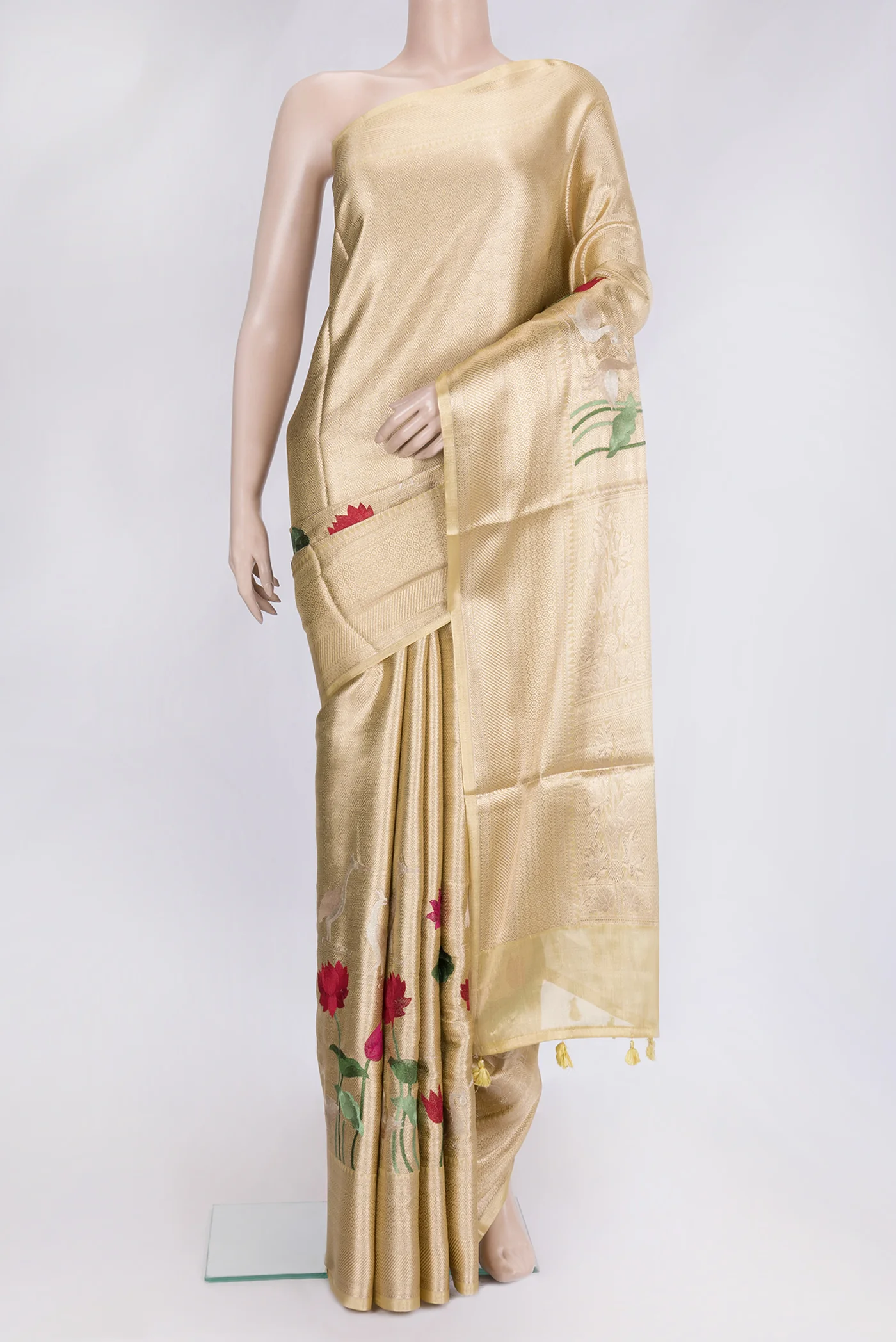 Gold Organza Silk Saree