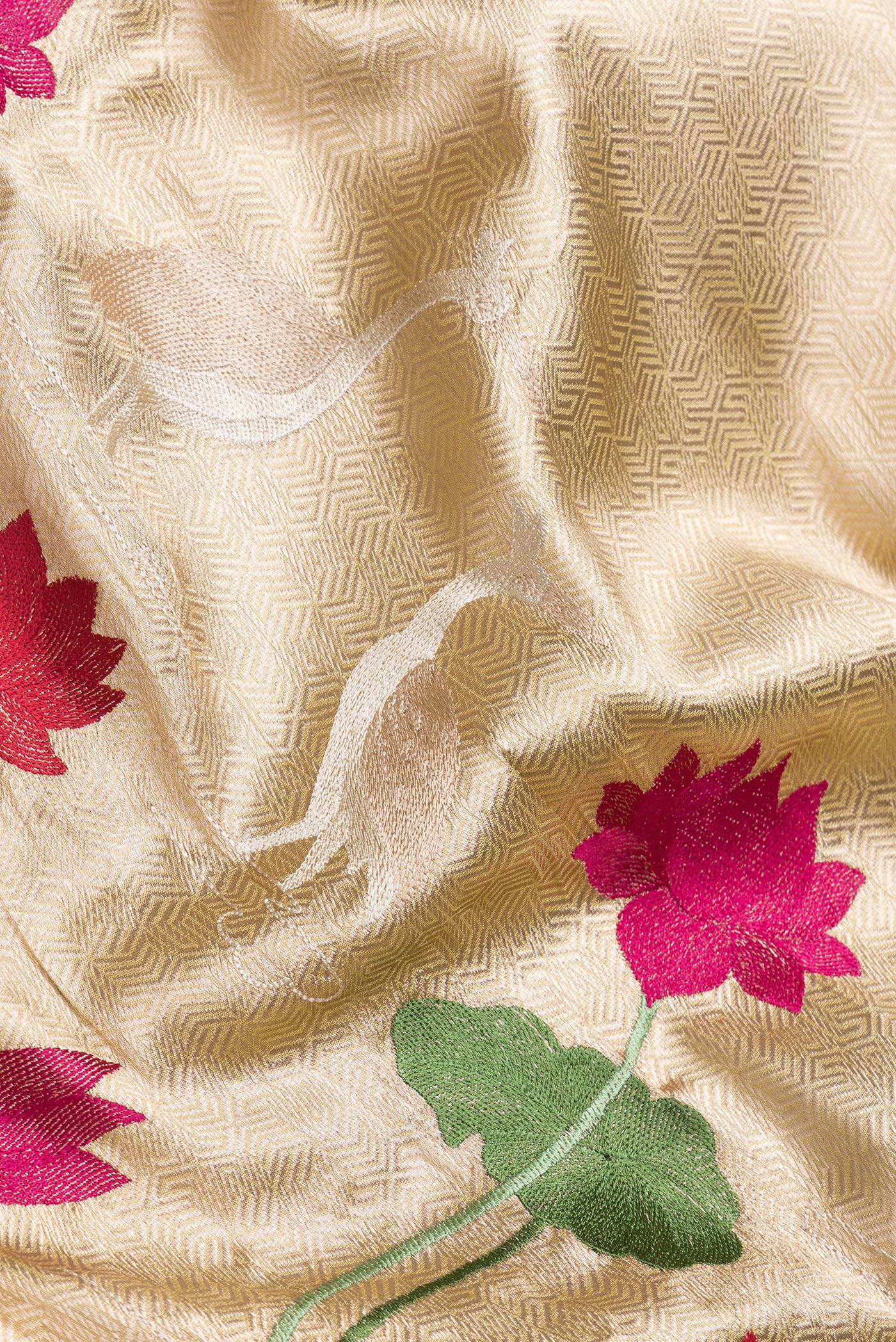 Gold Organza Silk Saree - Image 2