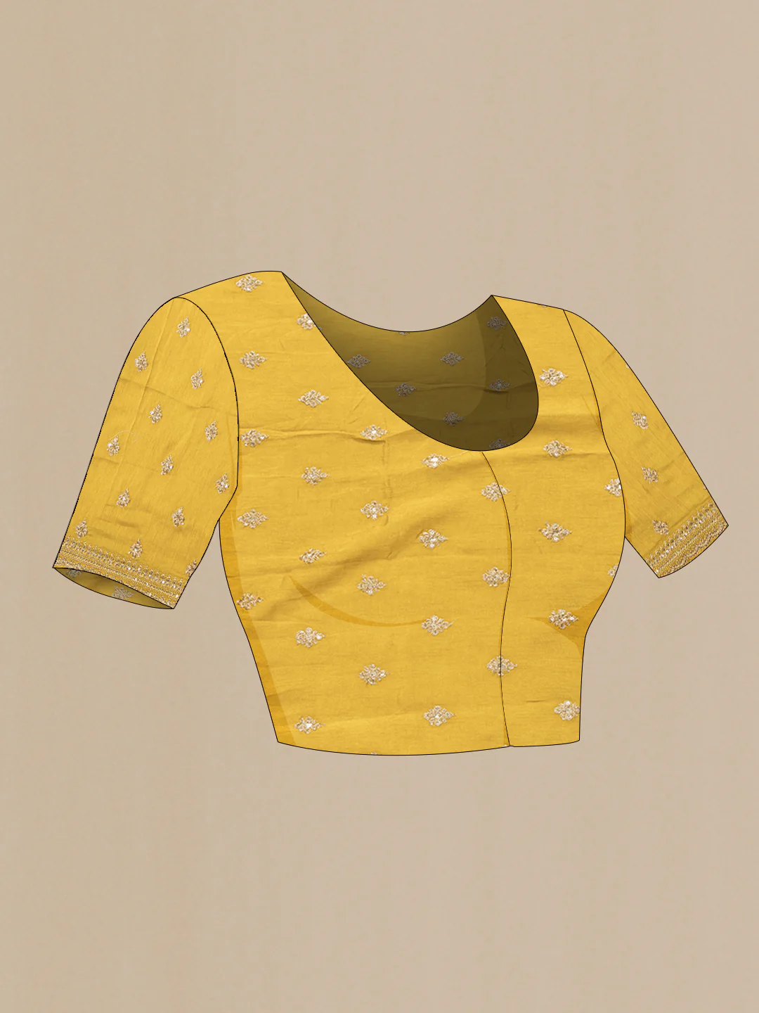 Mustard Crepe Saree - Image 4