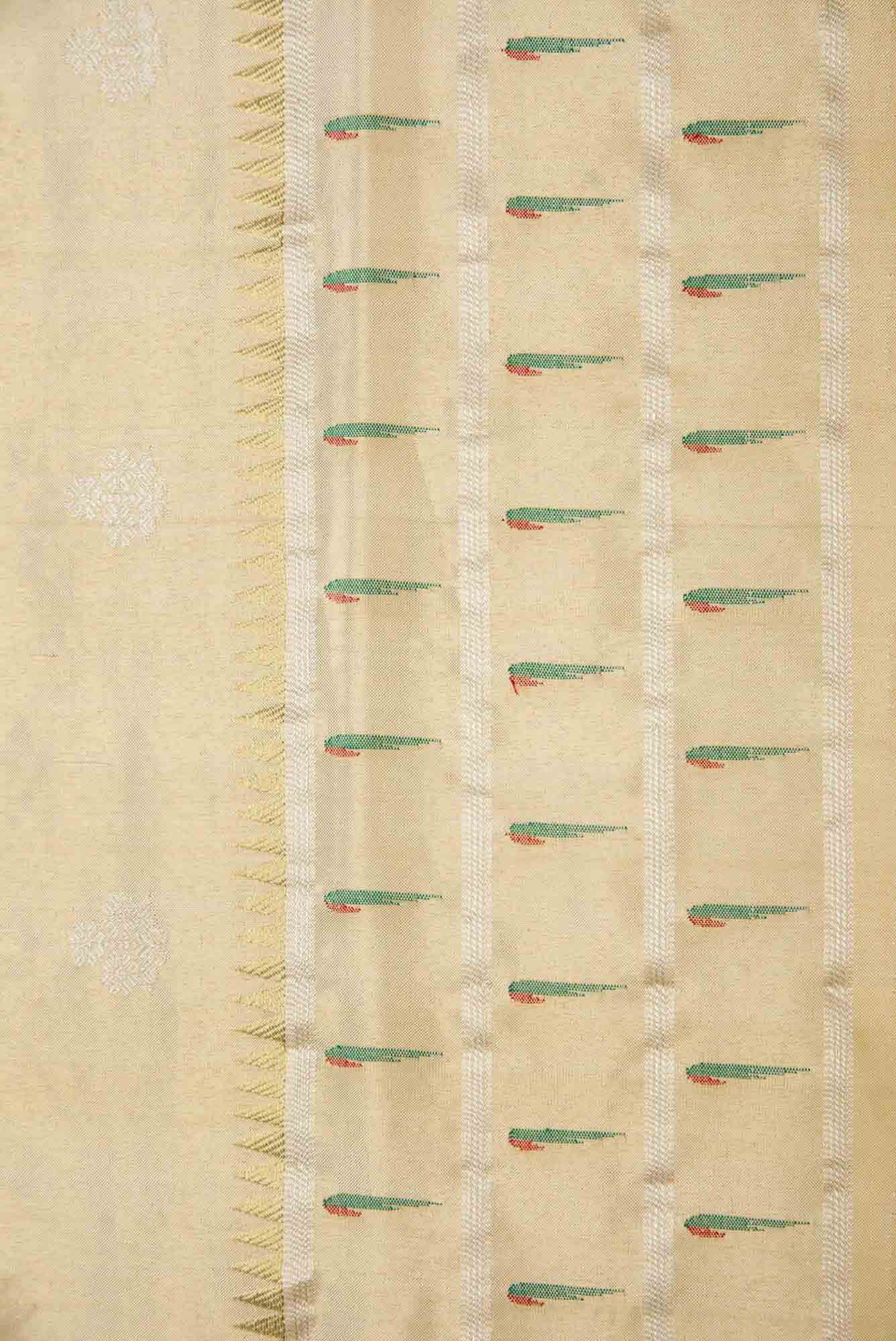 Gold Dual Tone Paithani Silk Saree - Image 5