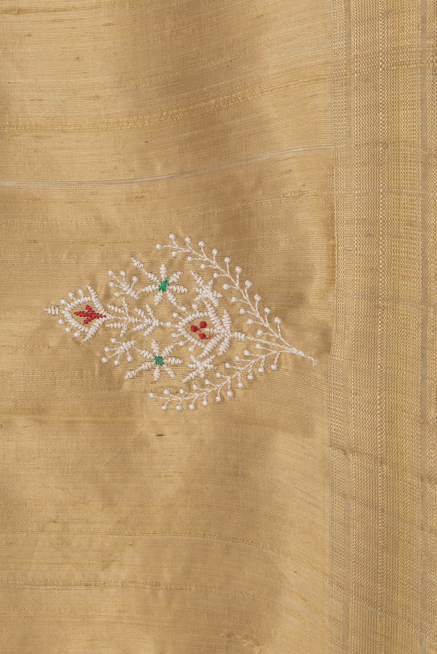 Gold Raw Silk Saree - Image 3