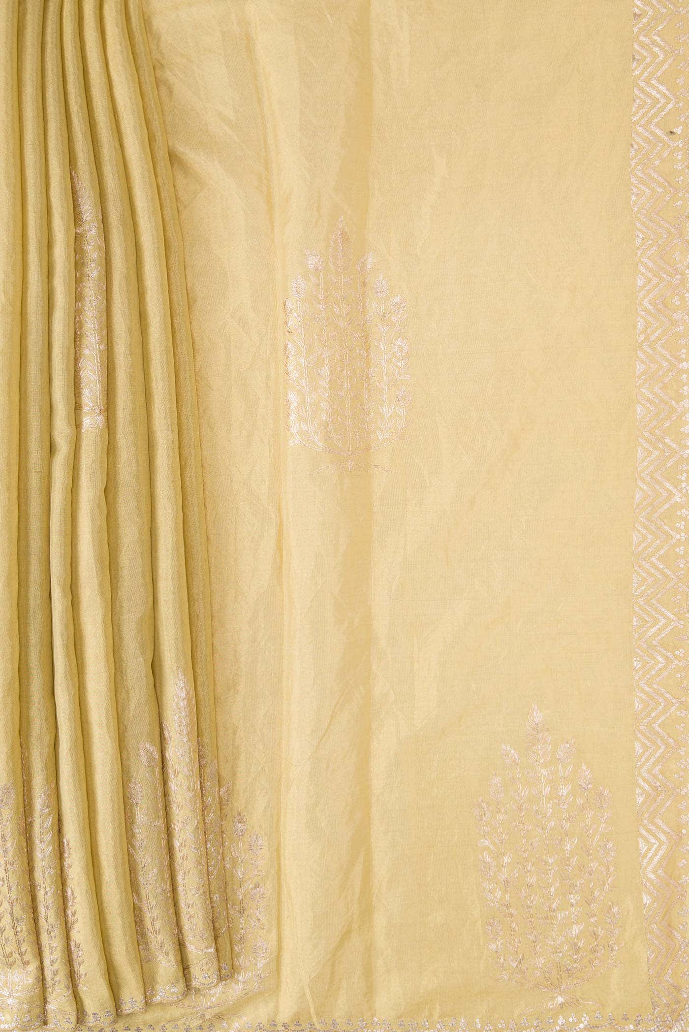 Gold Dual Tone Tissue Silk Saree - Image 2
