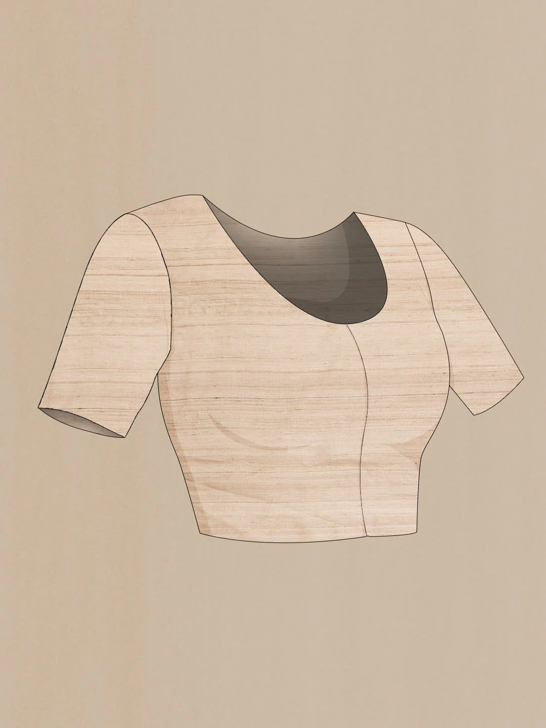 Beige Tussar Saree - Image 4