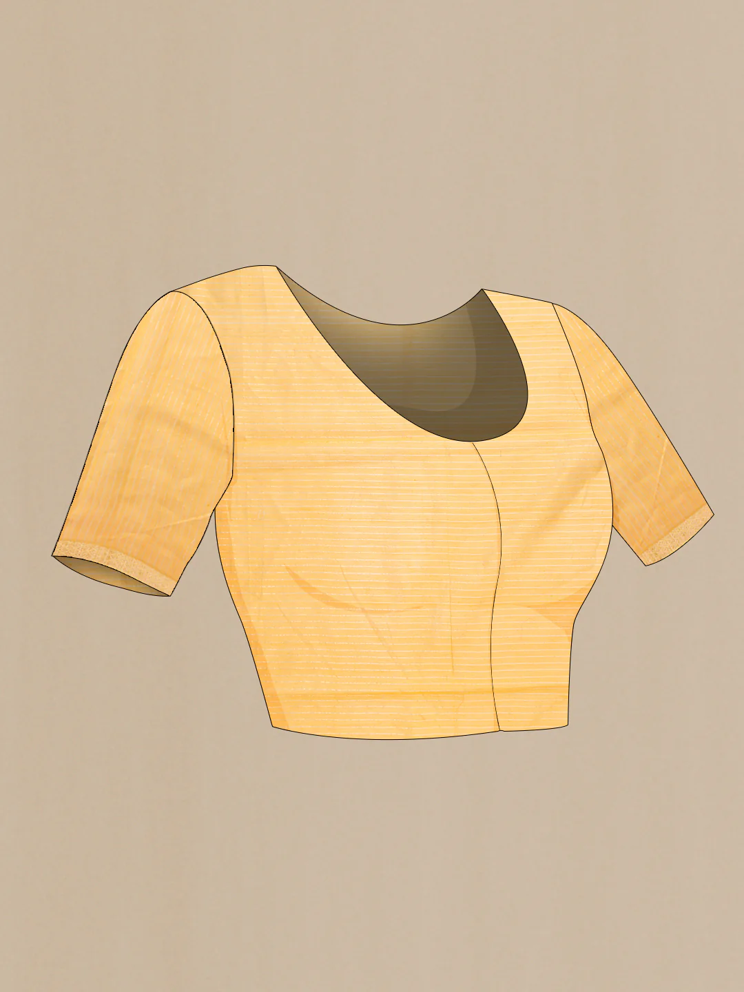 Yellow Tussar Silk Saree - Image 5