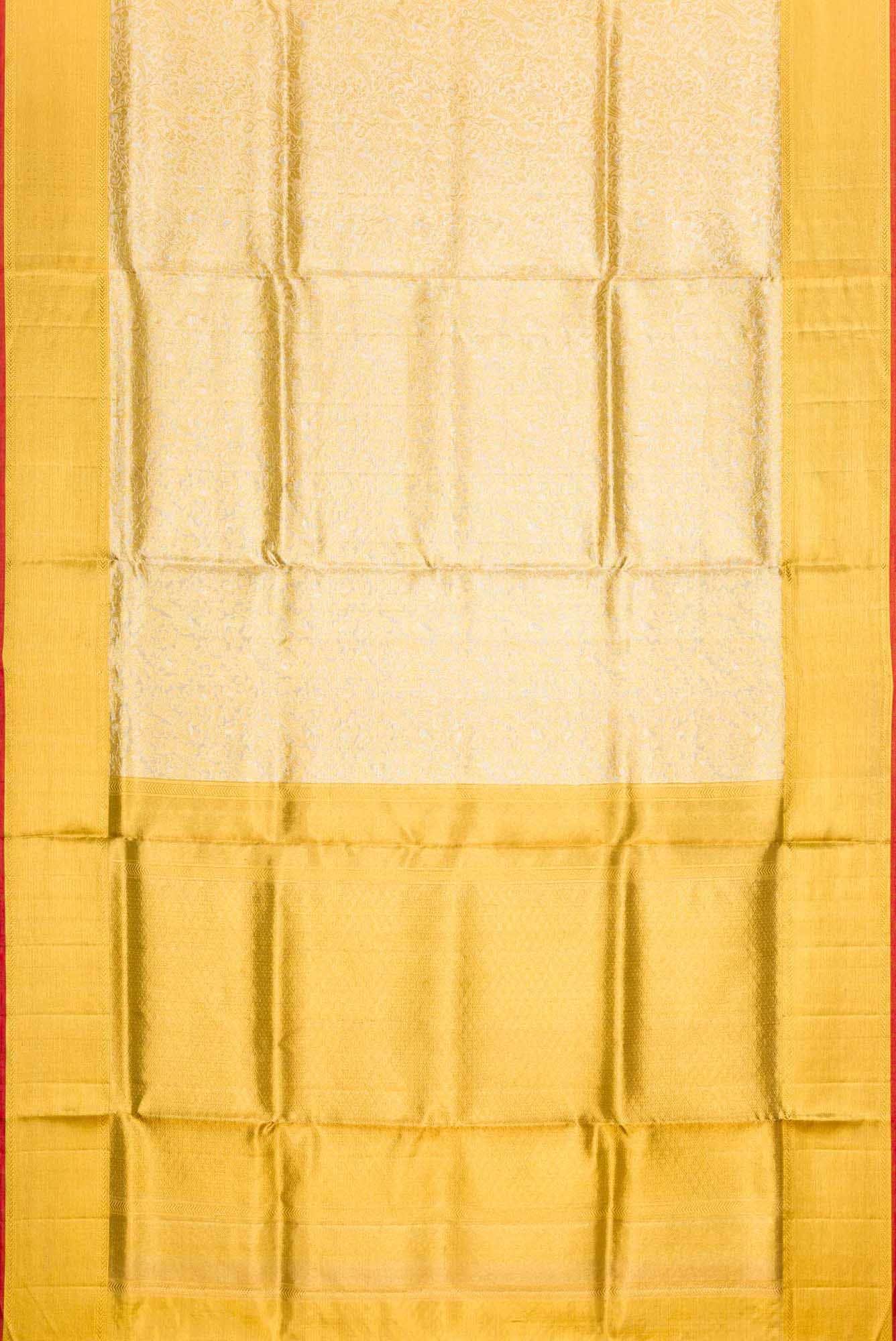 Pure Silk Pure Zari Gold Dual Tone Kanjivaram Tissue Saree - Image 4