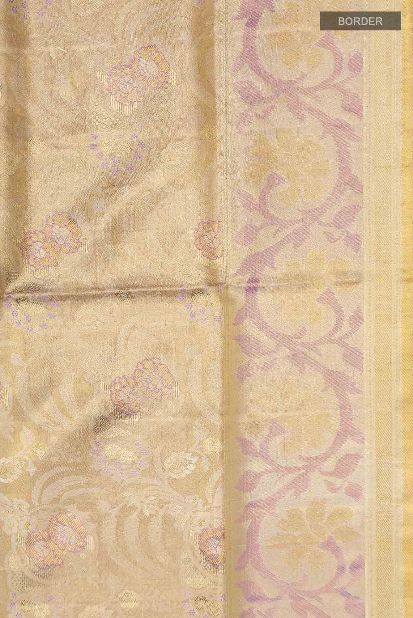 Gold Kanjivaram Tissue Silk Saree - Image 6