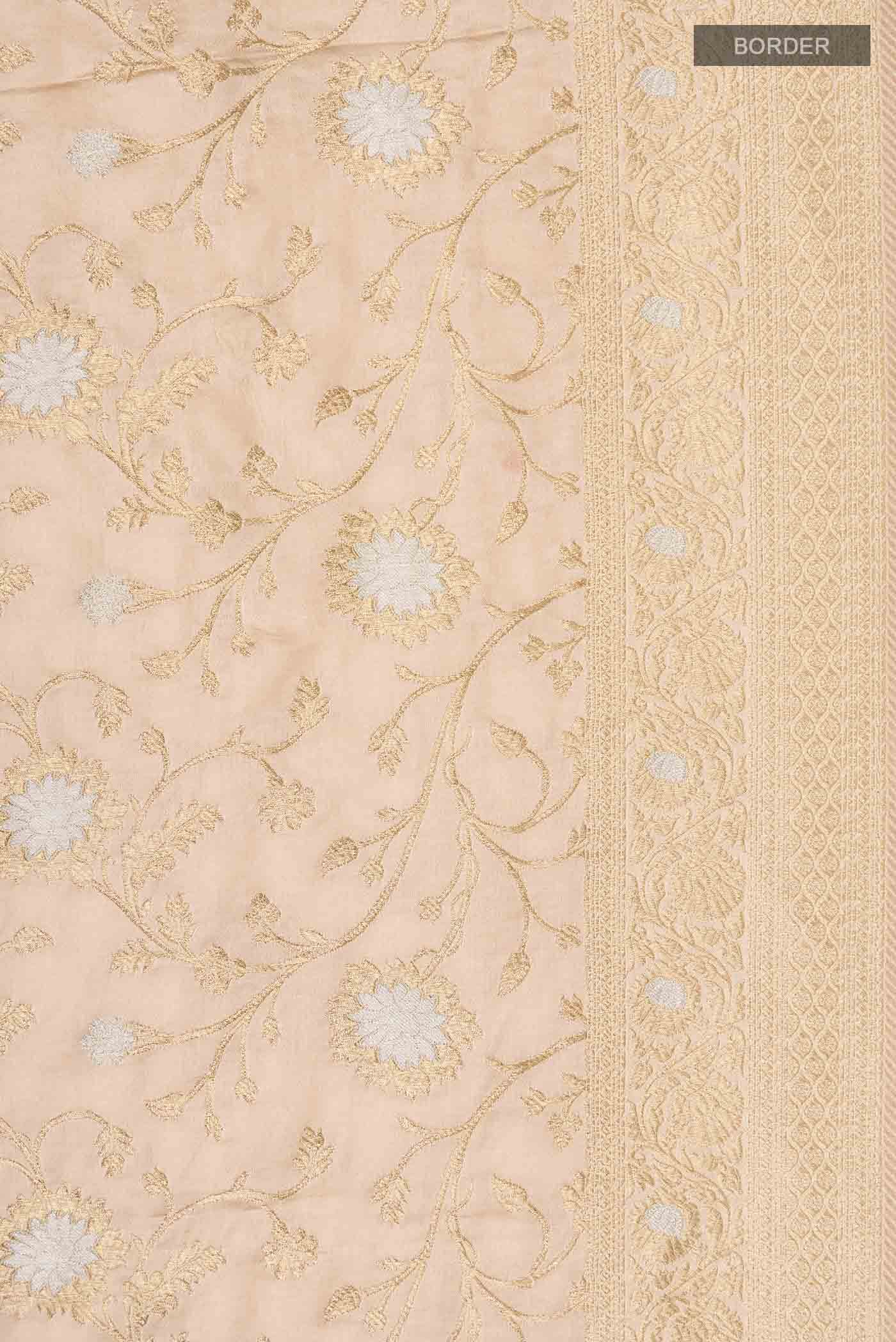 Gold Satin Silk Saree - Image 4