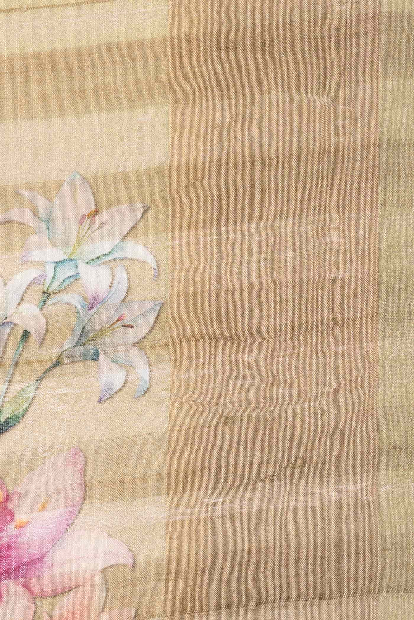 Gold Tussar Silk Saree - Image 3