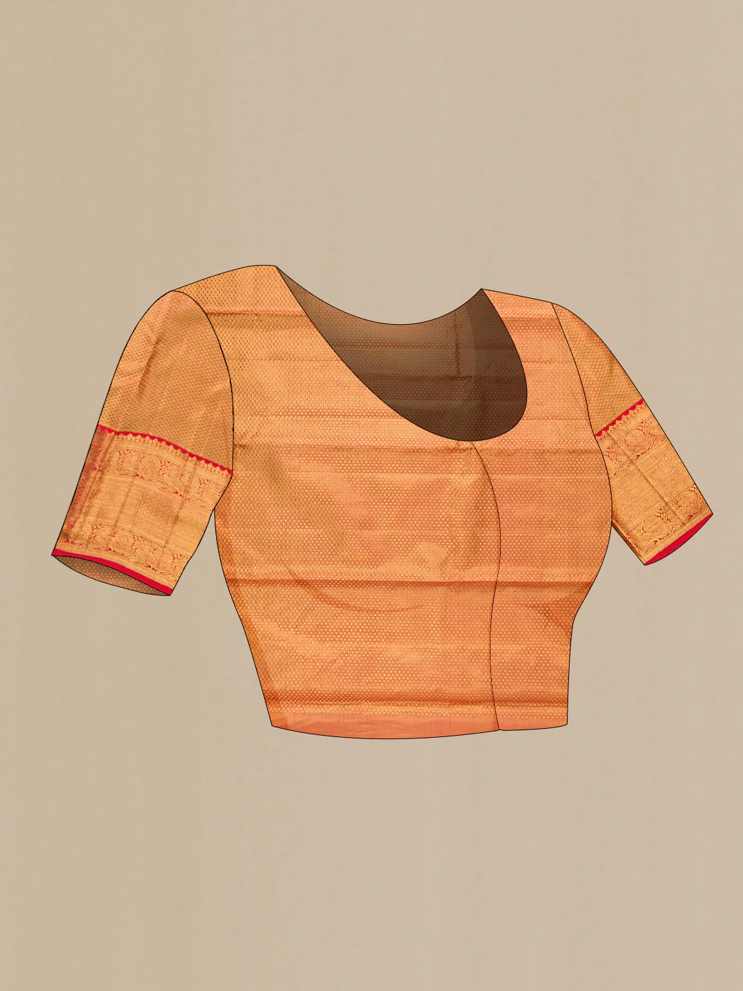 Gold with Mauve Color Kanjivaram Tissue Silk Saree - Image 5