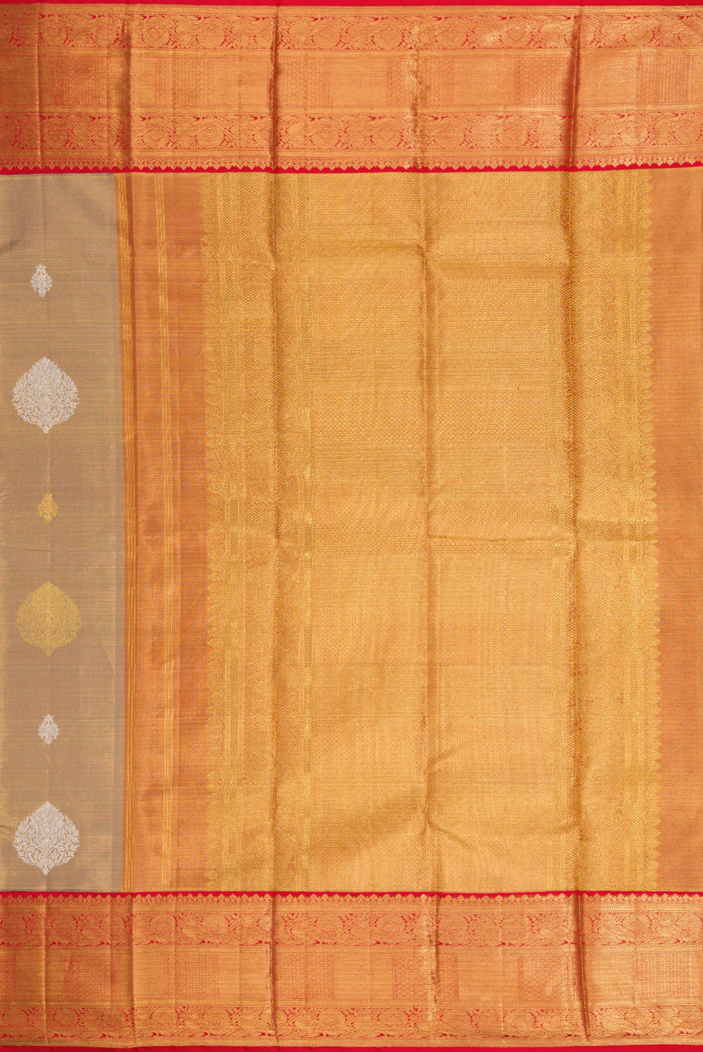Gold with Mauve Color Kanjivaram Tissue Silk Saree - Image 7