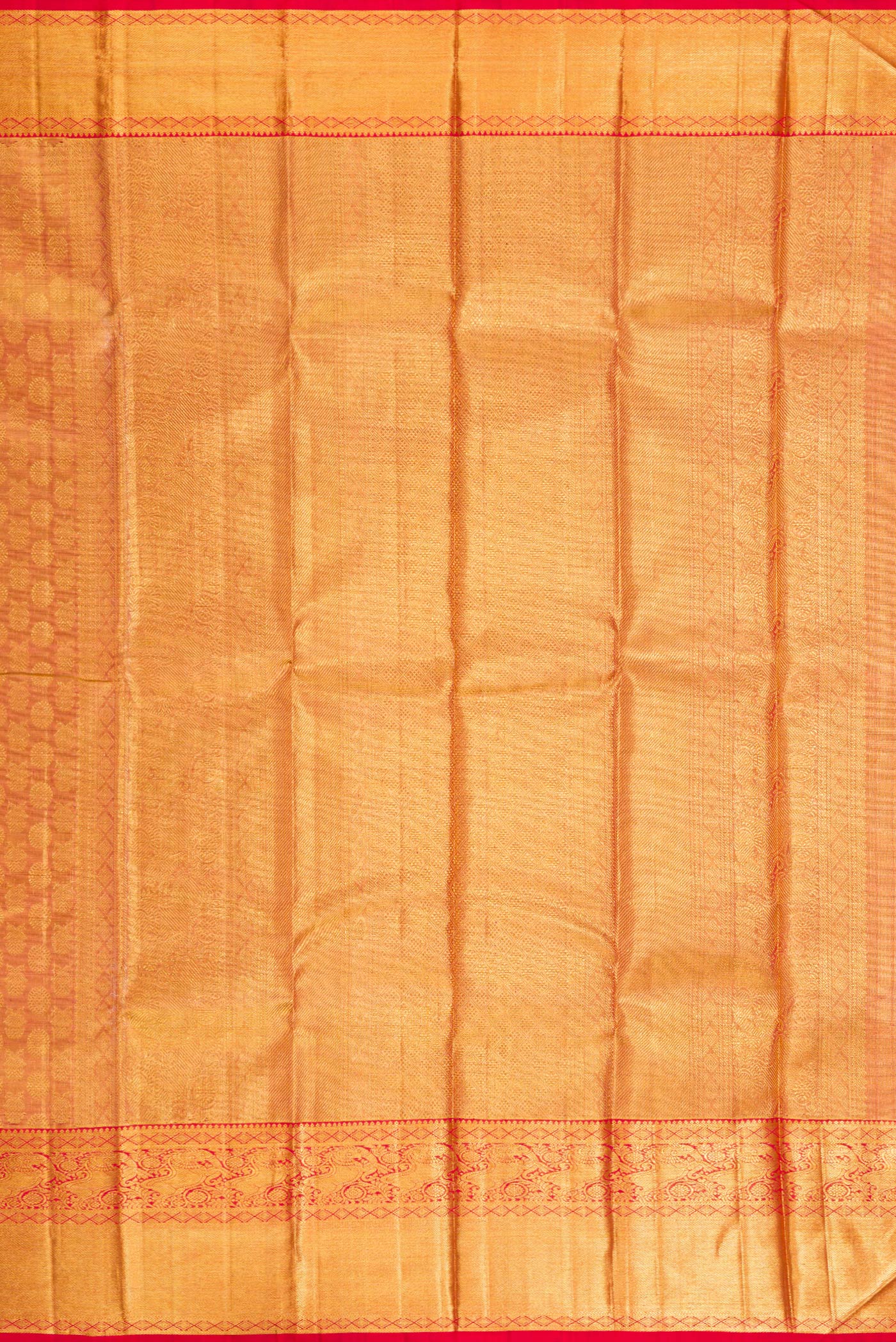 Gold with Pink Color Kanchipuram Tissue Silk Saree - Image 7