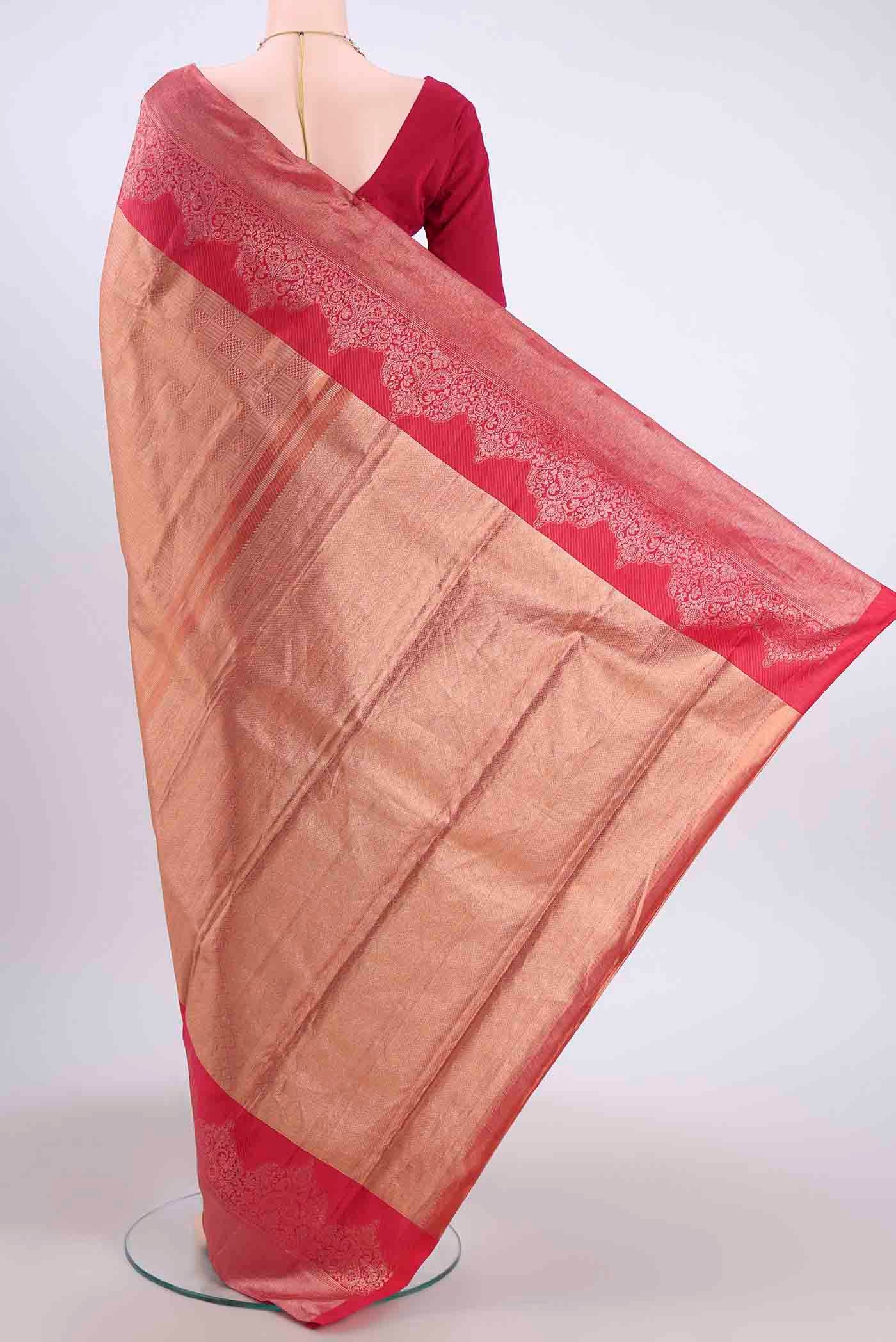 Golden Dual Tone Kanchipuram Saree - Image 3